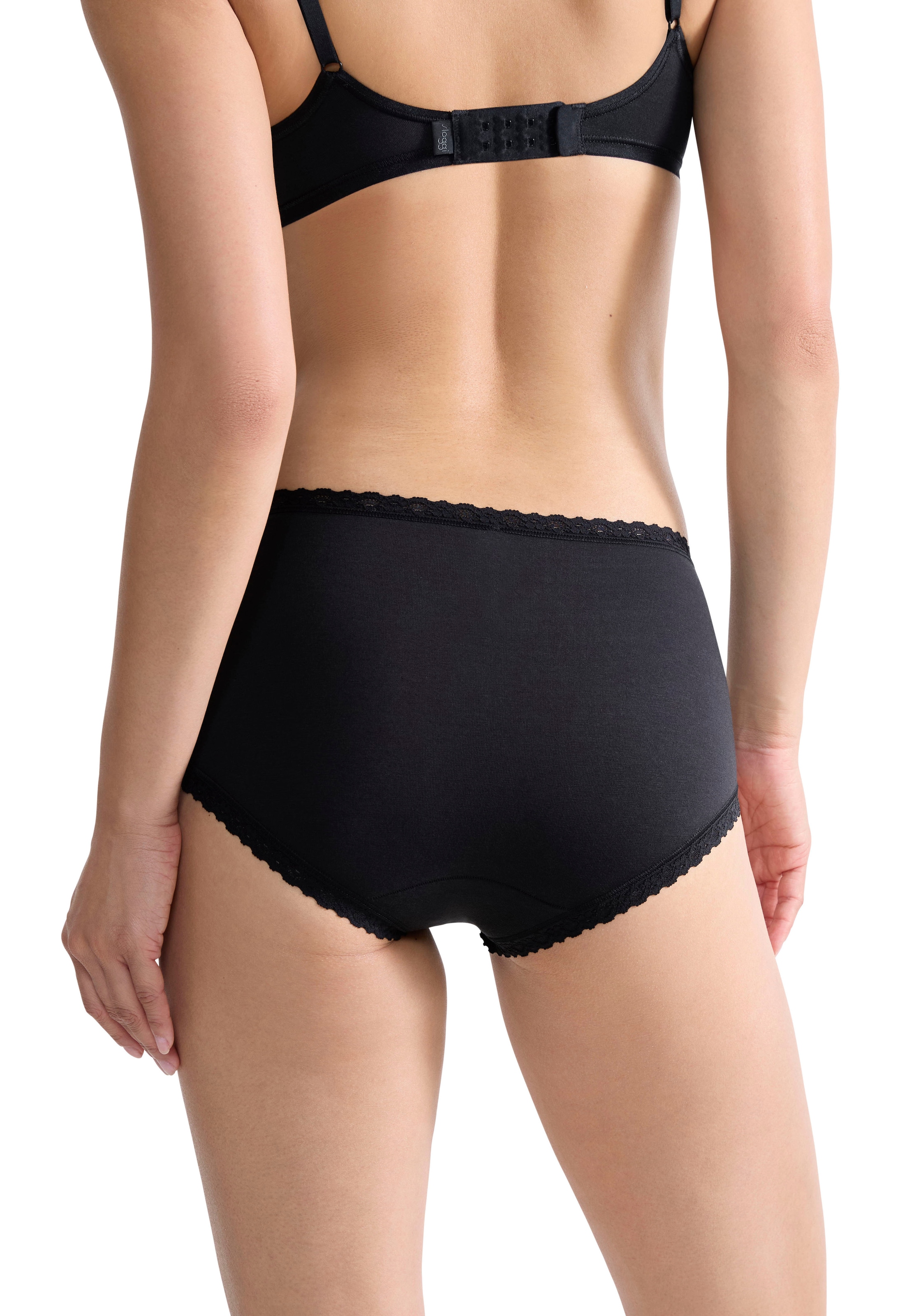 sloggi Midislip »24/7 Cotton Lace« 3er Pack,  mit zarter Spitze, Baumwollmischung. blickdicht, hüftiger Schnitt