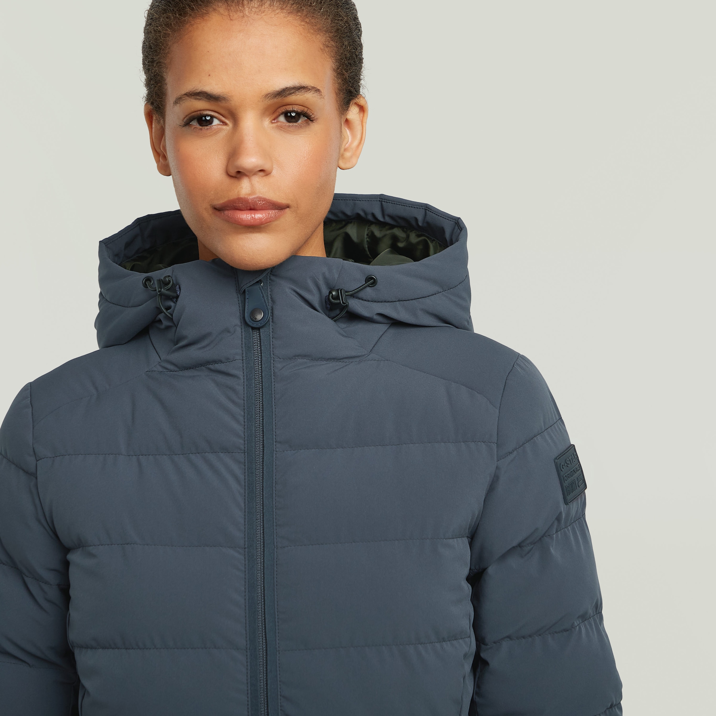 Image of G-STAR Steppjacke "Foundation Padded Long" mit Kapuze leicht tailliert, lang geschnitten