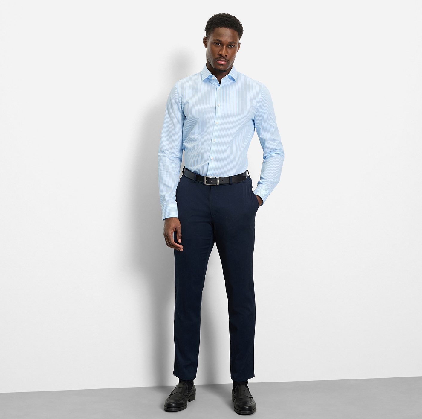 OLYMP Langarmhemd »No 6 six« gestreift, Businesshemd, super slim fit, Royal Kentkragen
