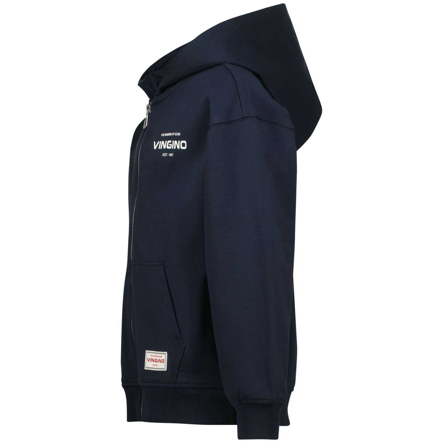 Vingino Sweat à capuche avec imprimé et fermeture éclair, pour garçons
