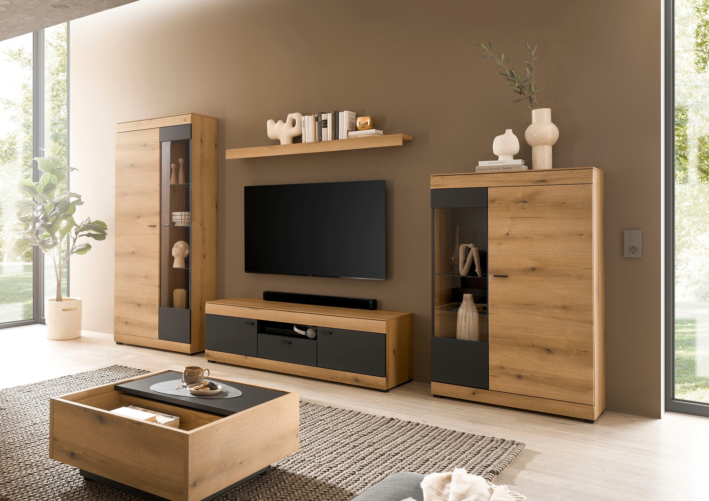 Home affaire Wohnwand »Soleto, zeitlose Anbauwand, Komplettset im modernen Stil« Komplett-Set, 4 Stk. tlg.