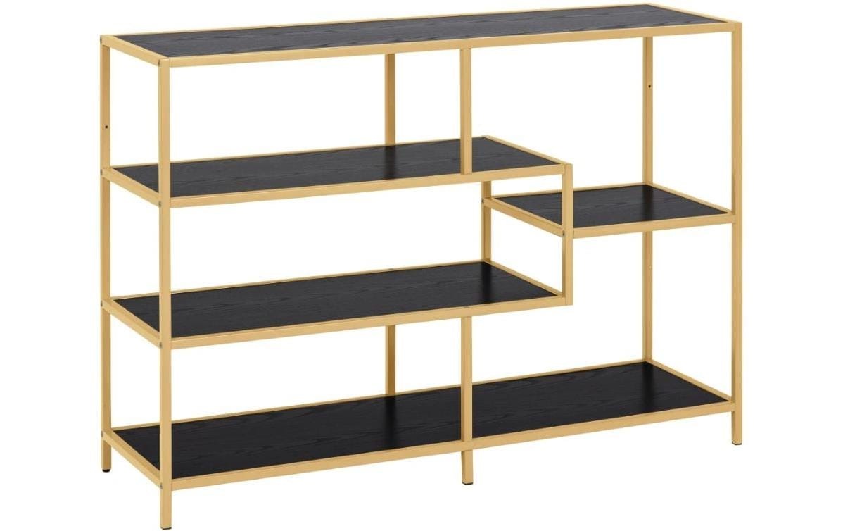 AC Design Regal »Seaford 114 x 35 x 78 cm, Goldfarben/Schwarz«