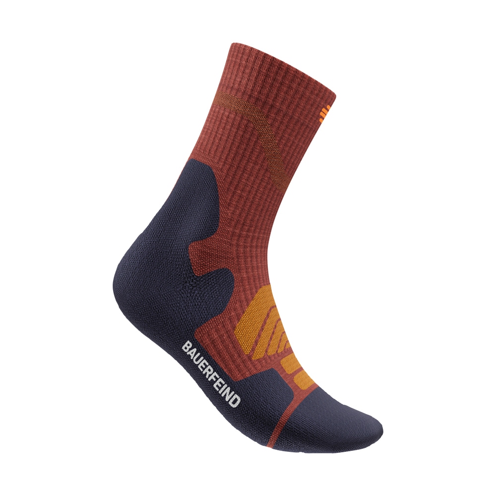 Image of Bauerfeind Sportsocken "OUTDOOR MERINO MID CUT SOCKS" für Wanderungen, mit Unterstützung im Sprunggelenk, mit Komfortzonen