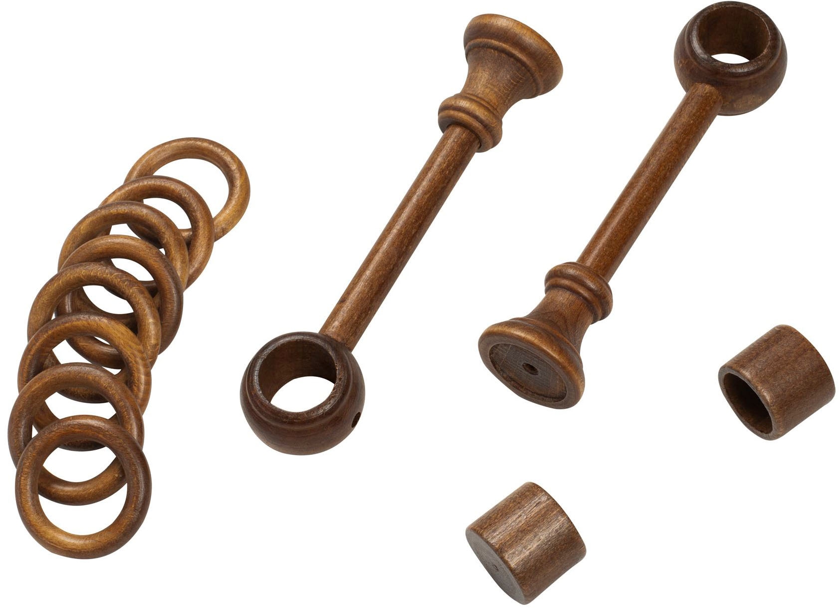 SN DECO GROUP Tringle à rideaux »Cafiro« 1 course-läufig Fixmass 28 mm, Holz, verschiedene Längen und Farben, Komplettset