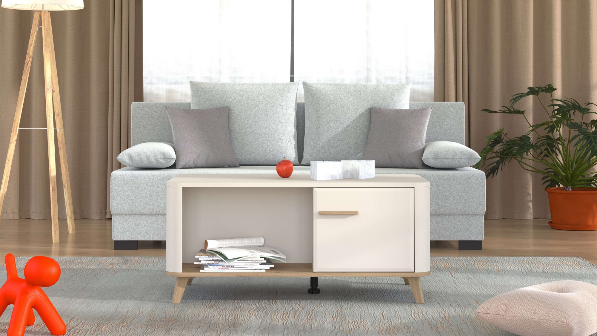 Home affaire Table basse »Darwen Wohnzimmertisch, Sofatisch, Beistelltisch, Kaffeetisch« 3D-folienummantelte MDF-Front, ABS 1 mm, Stauraum