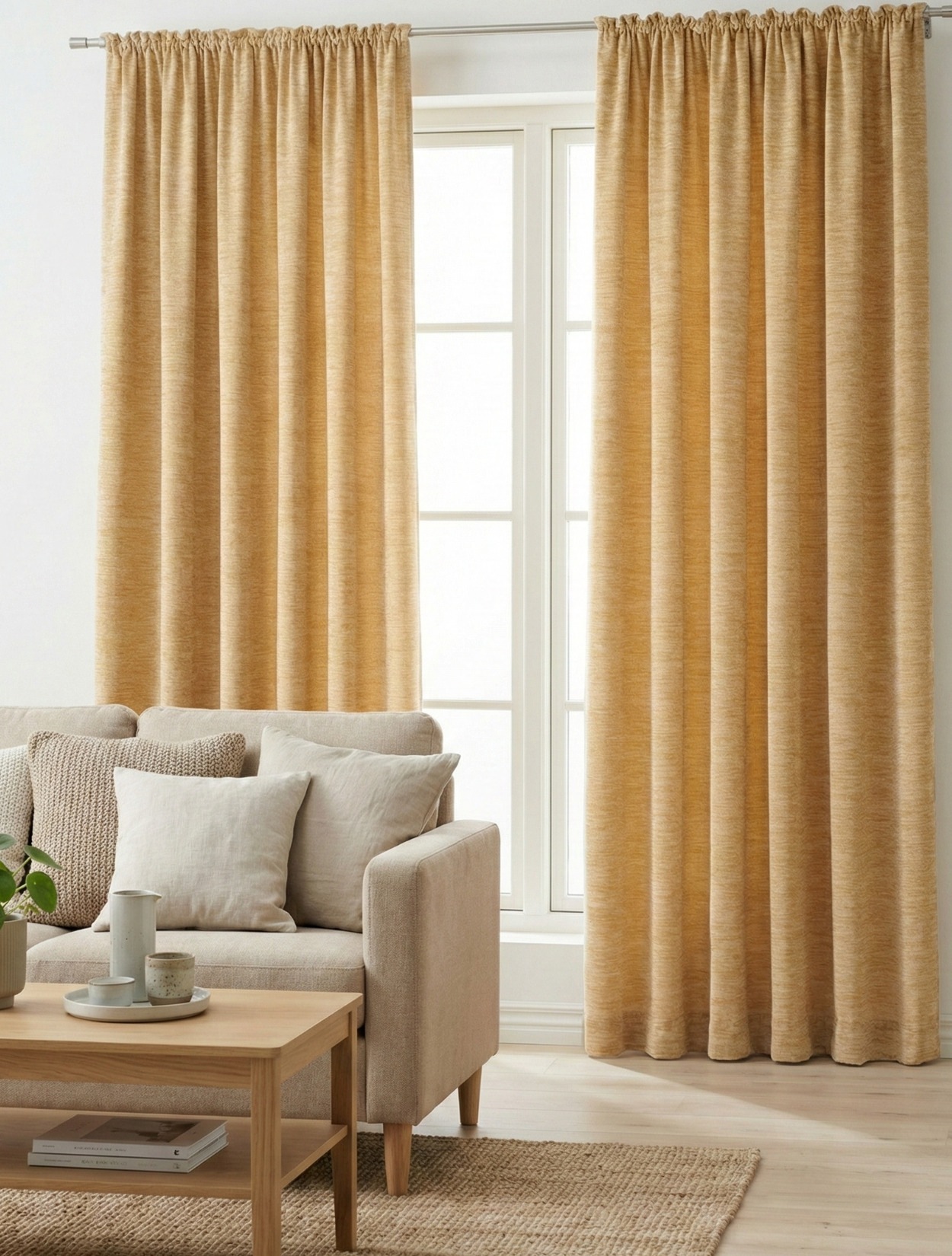 Image of beige Vorhang "Tromsö" Kräuselband 1 Stk. tlg.