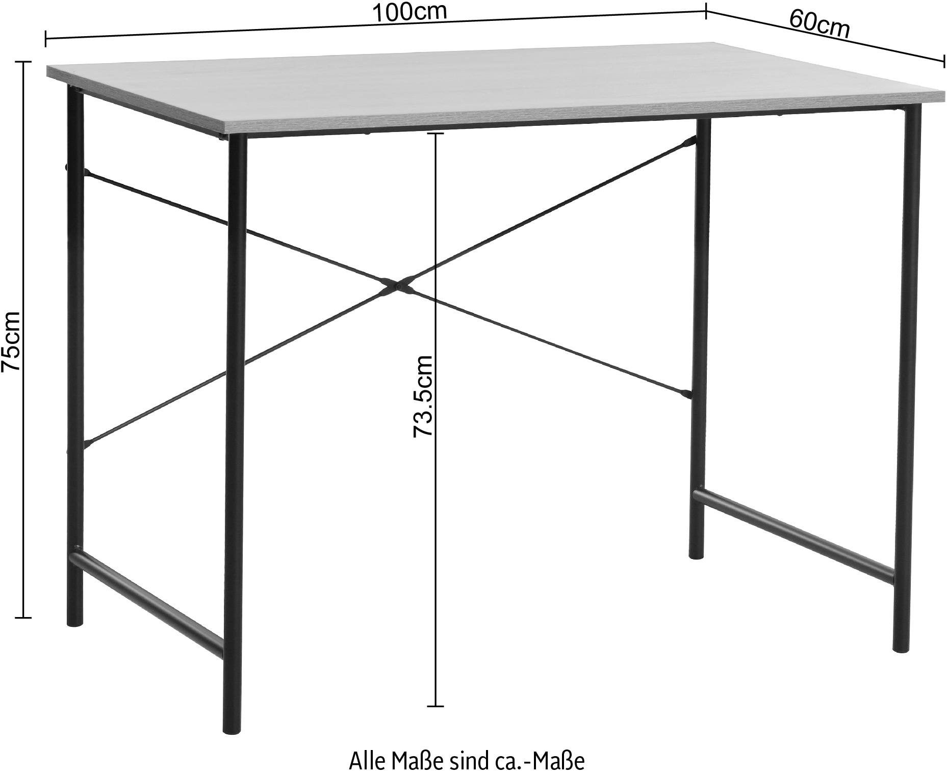 INOSIGN Schreibtisch »TALIA«, Computertisch, stabiles Metallgestell, Breite 100 cm