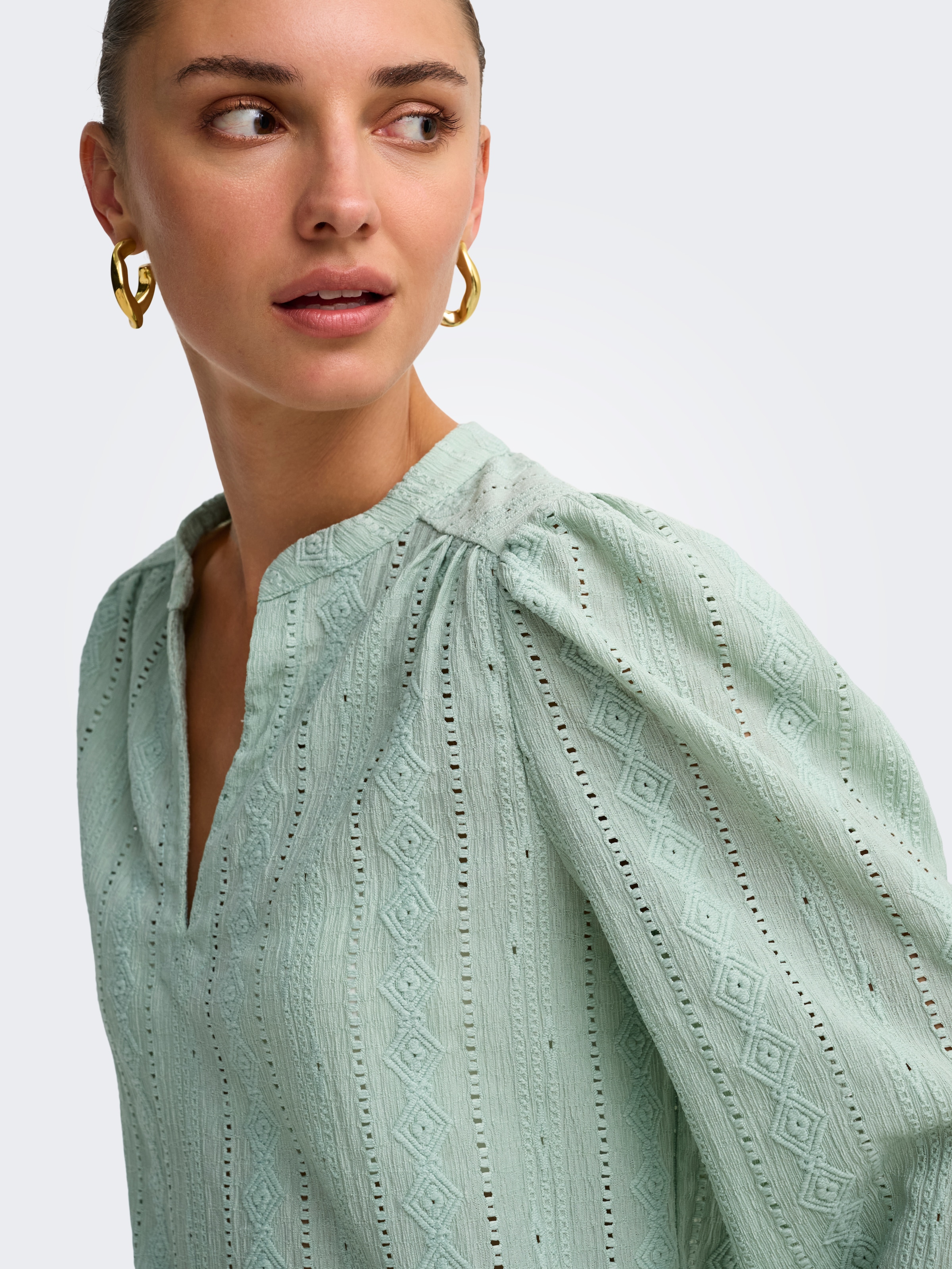 ONLY Blusenshirt »ONLMINNA L/S TOP JRS« Kunstfaser, regular fit