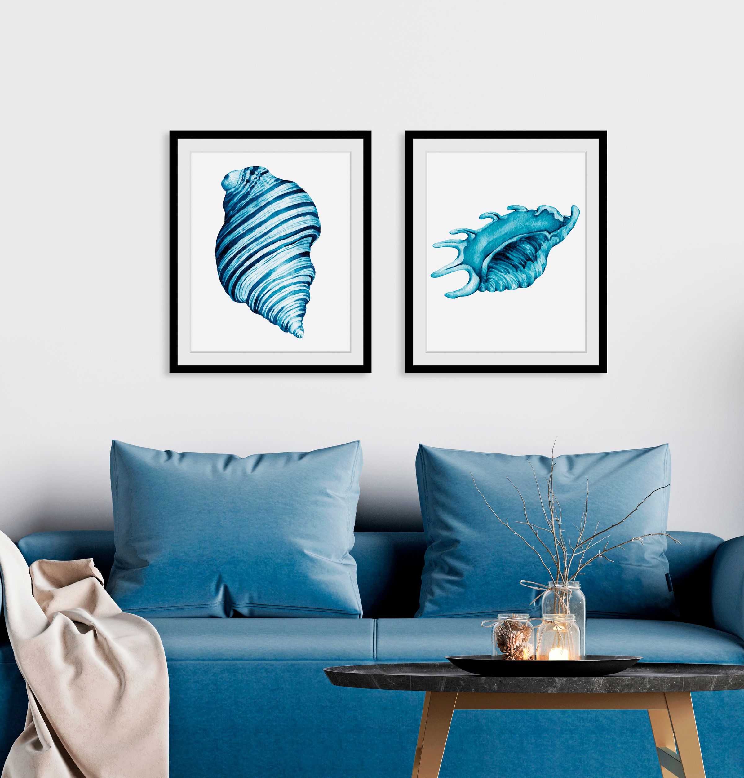 Image of queence Bild "Lisbeth" Kunst Meer Wassertiere 1 Stk. tlg. HD Premium Poster-Druck inkl. Holzrahmen