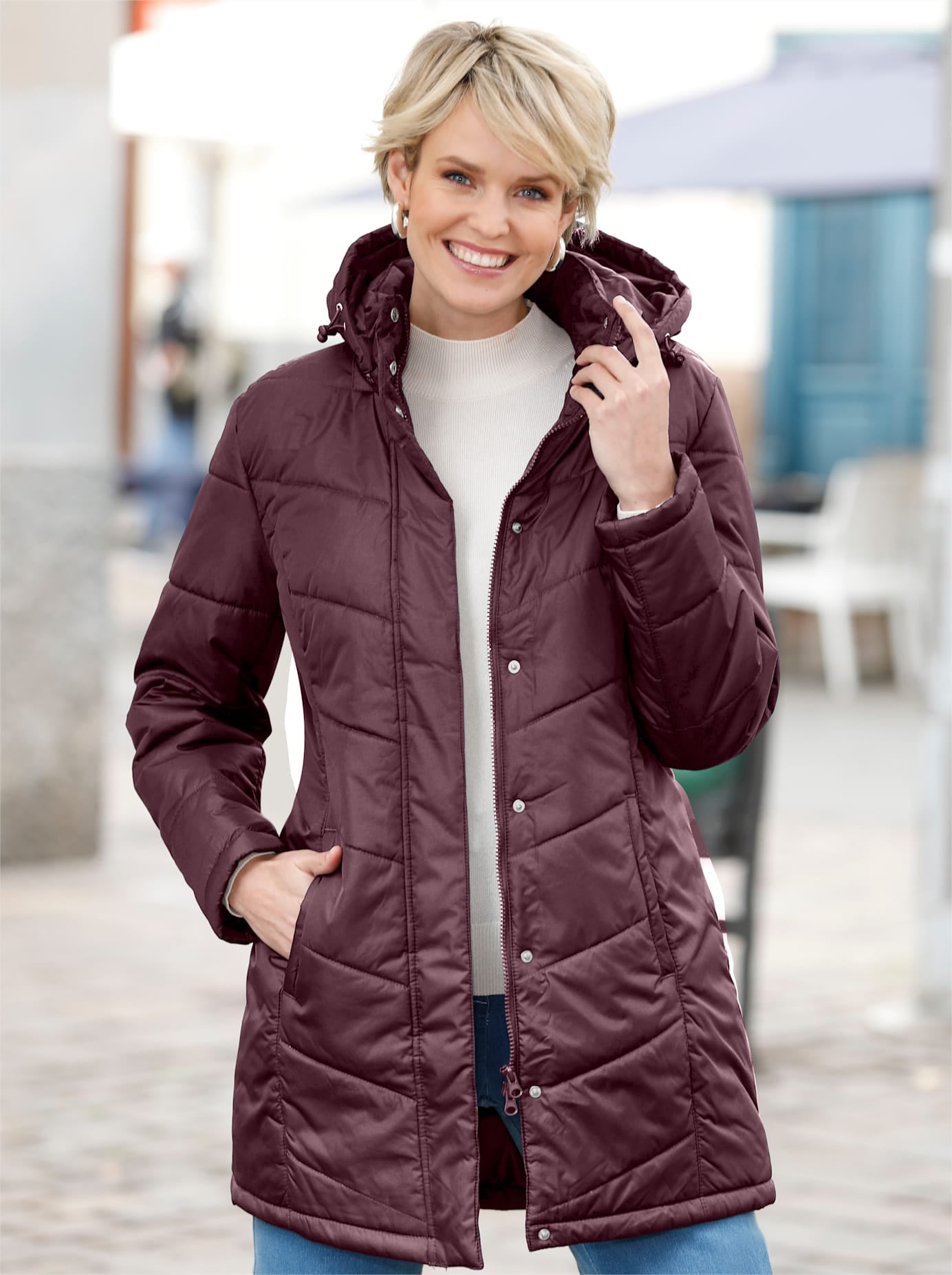 Classic Basics Langjacke mit Kapuze