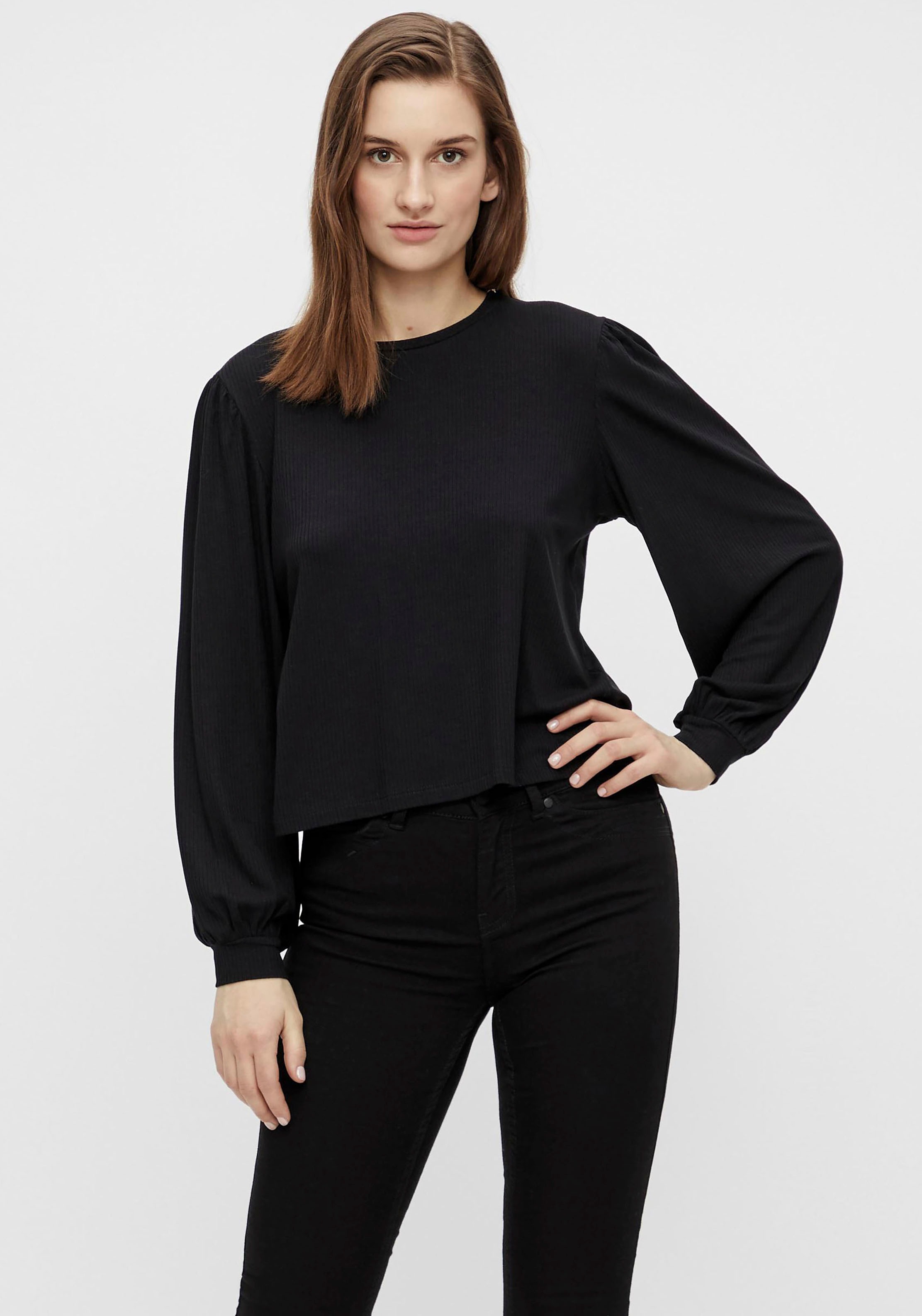 Image of Object Langarmshirt, in feiner Rippstruktur aus softem Viskose-Mix bei Ackermann Versand Schweiz