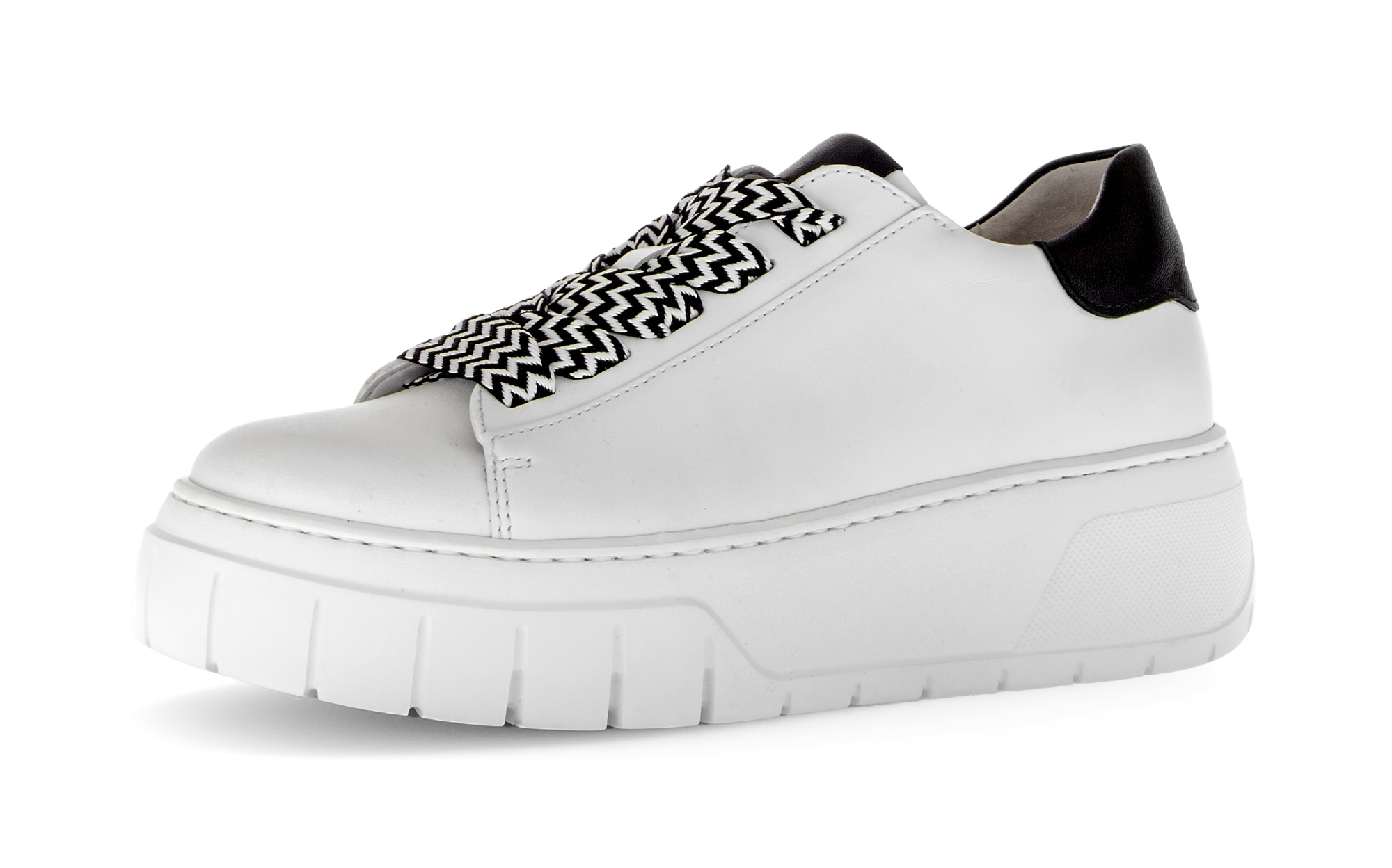 Image of Gabor Plateausneaker, Freizeitschuh, Halbschuh, Schnürer mit Kontrastbesatz an der Ferse