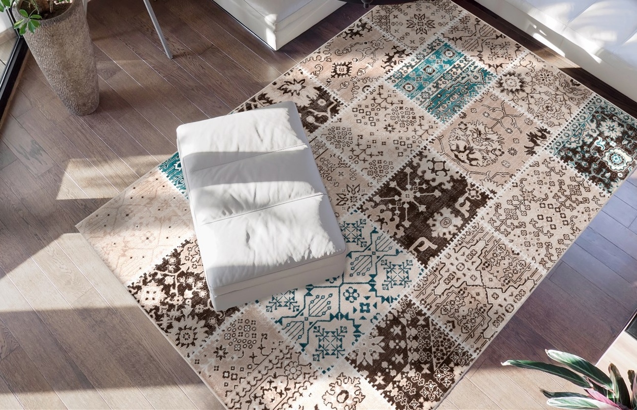 Image of calo-deluxe Teppich "Ruzica-404" rechteckig 6 mm Höhe Flachgewebe, Vintage Design, Wohnzimmer