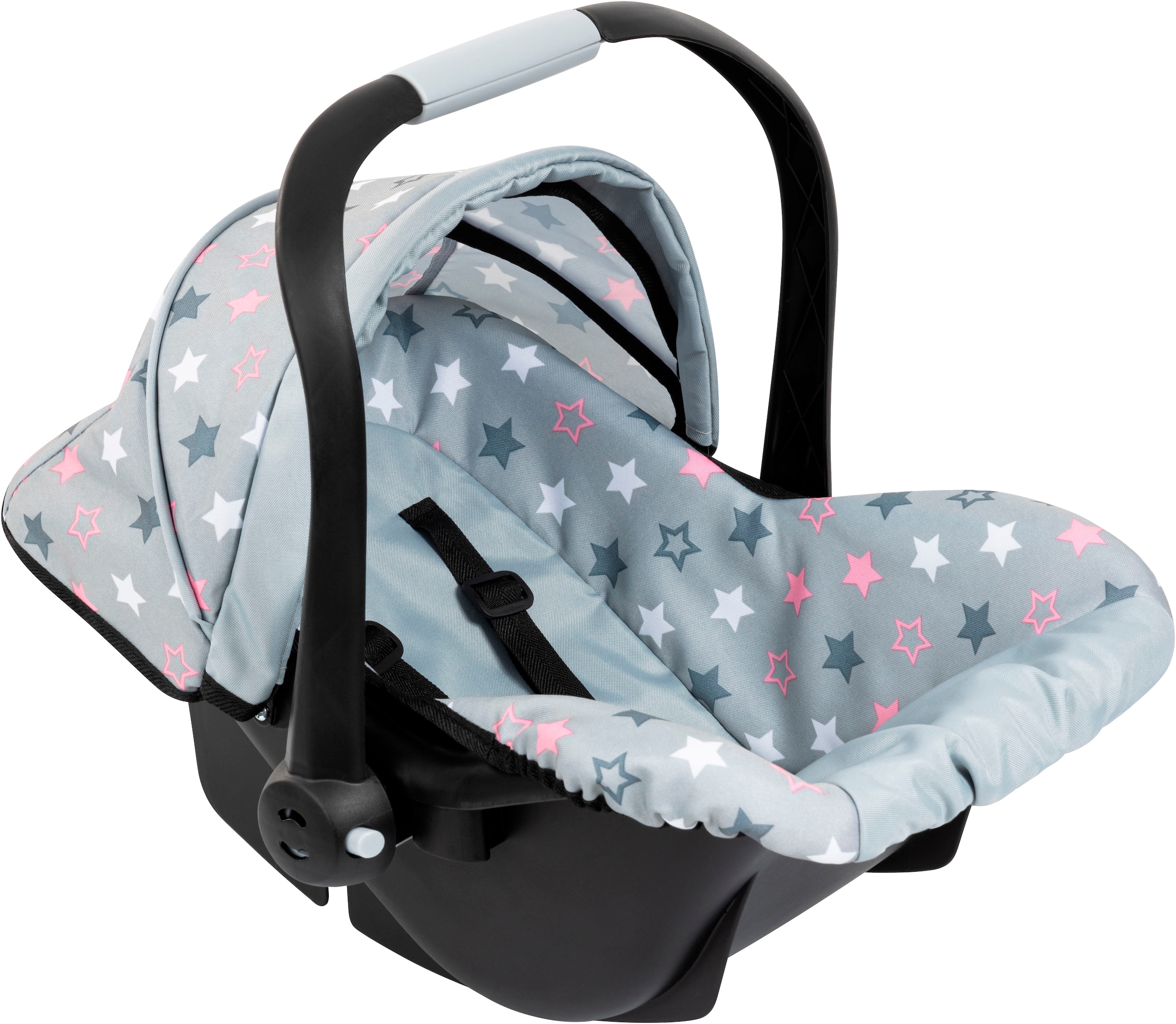 Bayer Siège de voiture de poupée »rosa/goldfarben Schleife« mit Dach