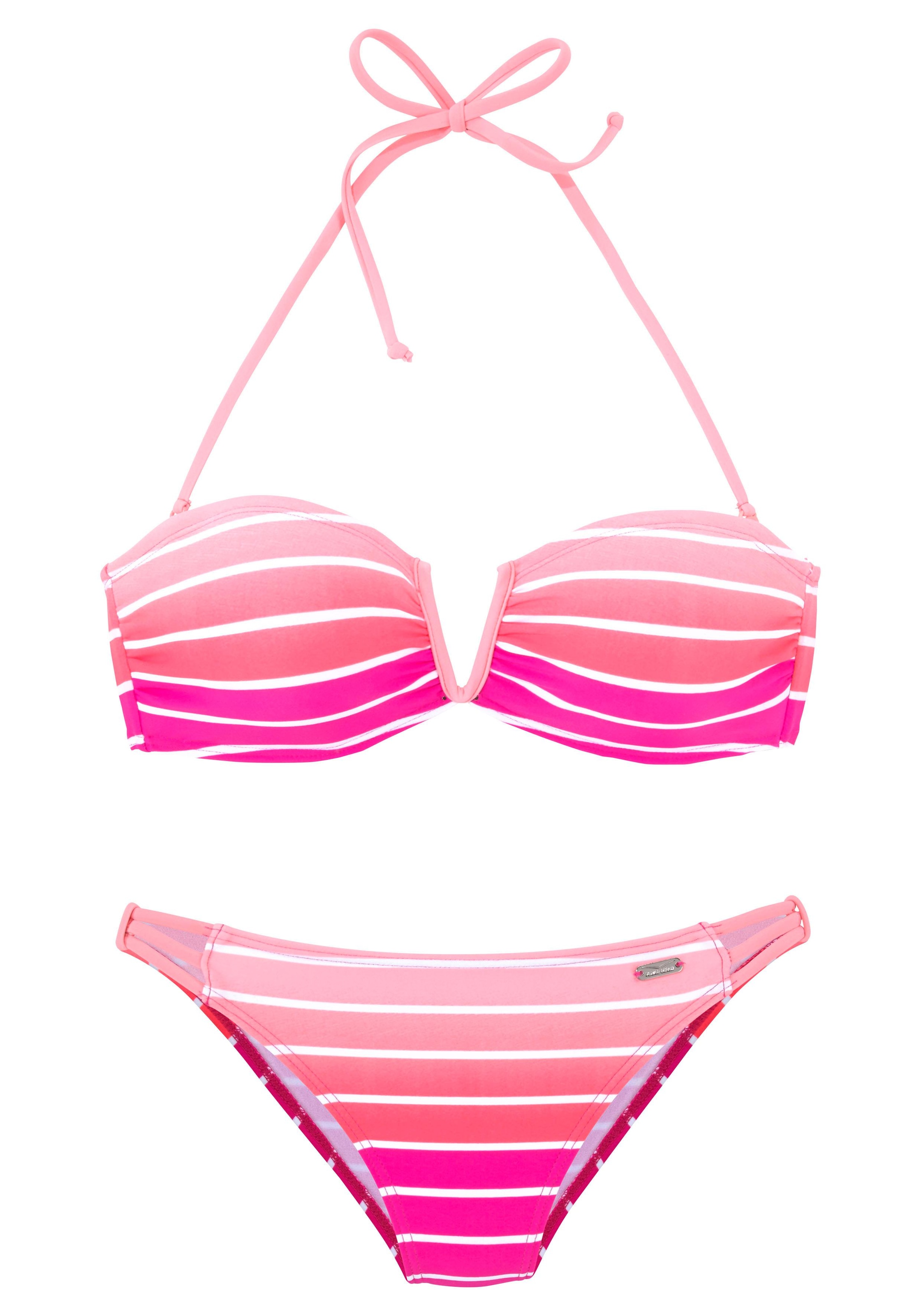 Venice Beach Bandeau-Bikini, mit Farbverlauf