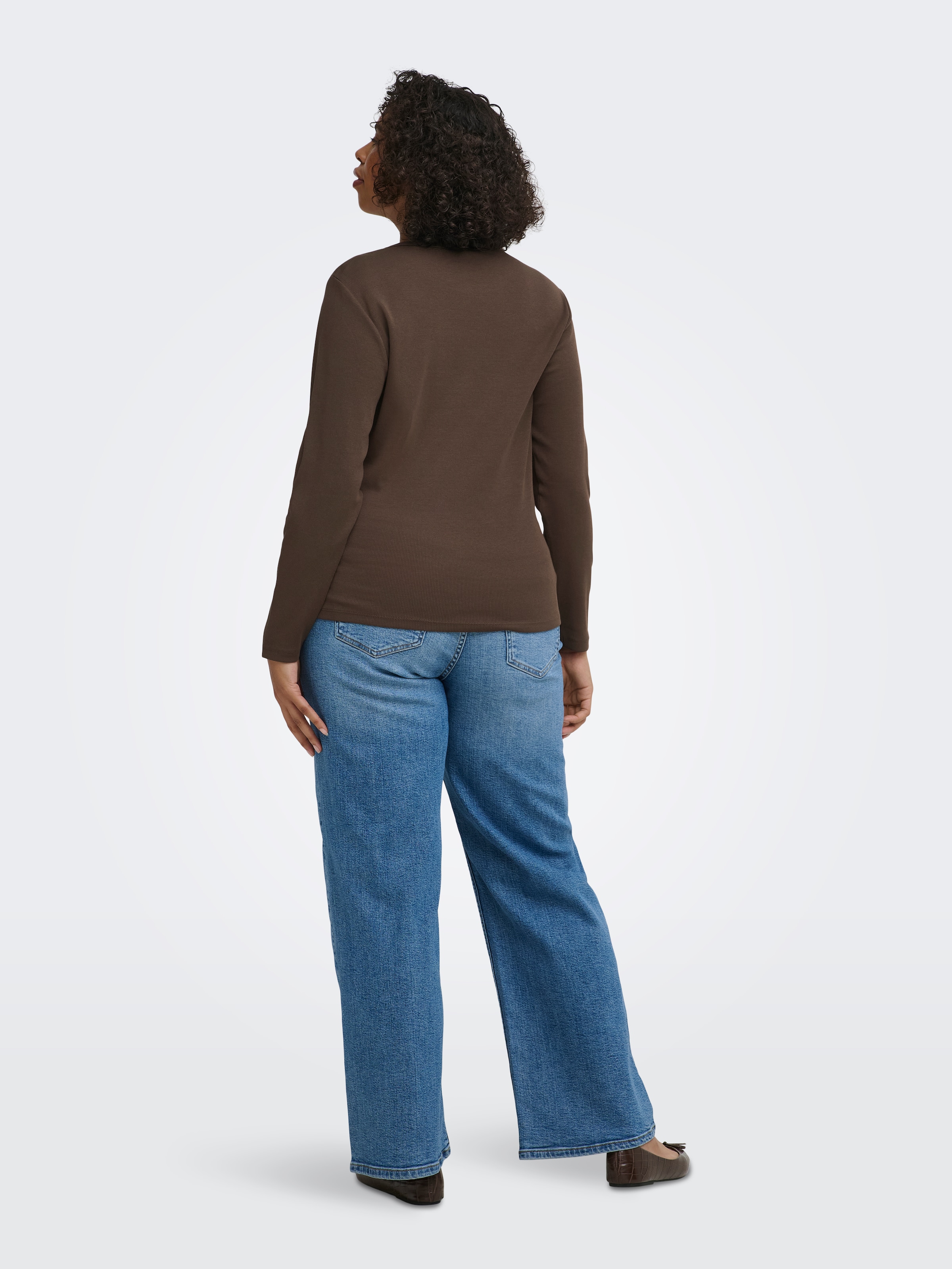 ONLY CARMAKOMA Langarmshirt »CARVAL L/S O-NECK TOP JRS NOOS« Baumwollmischung, regular fit