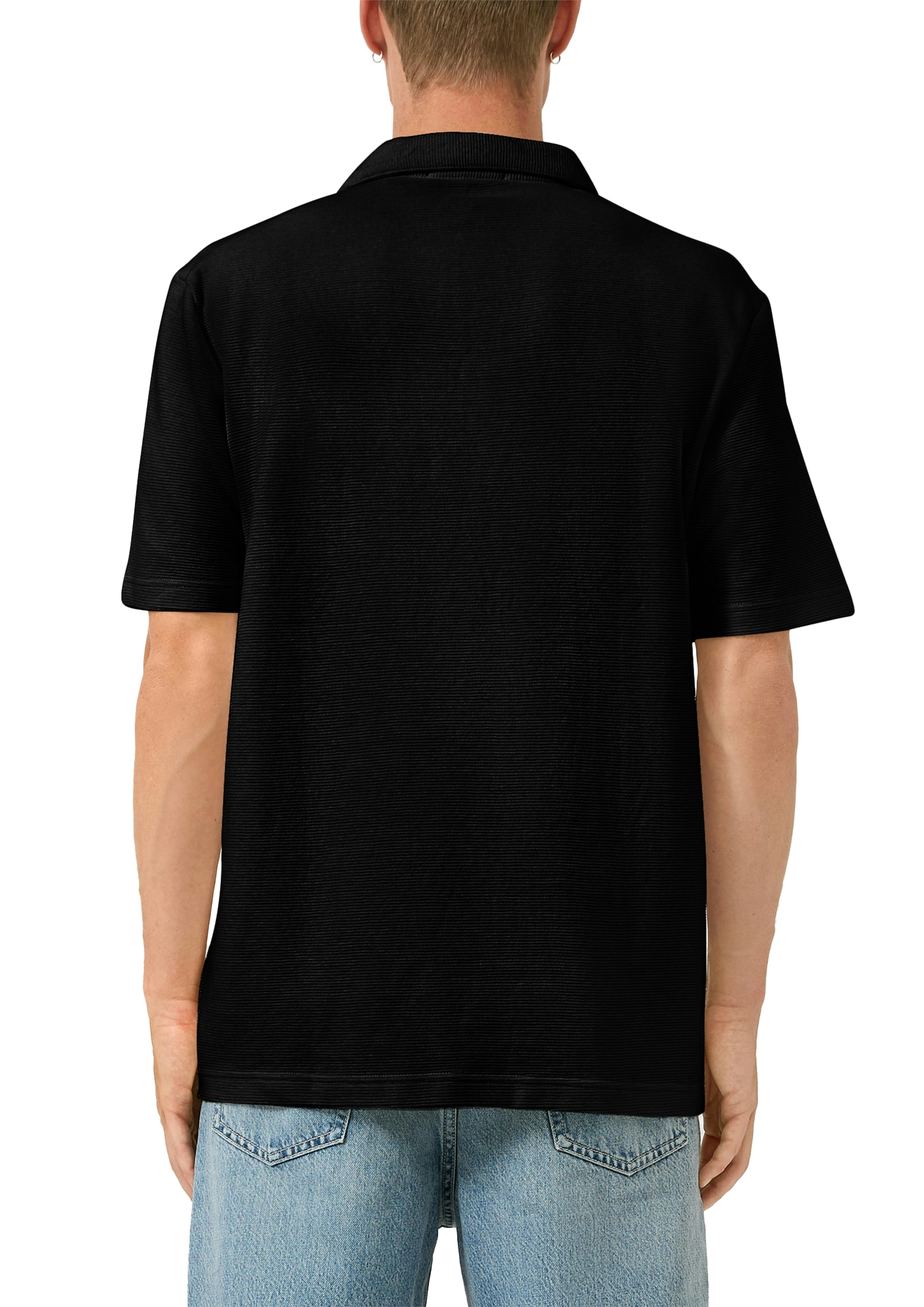 QS Poloshirt mit Struktur Muster