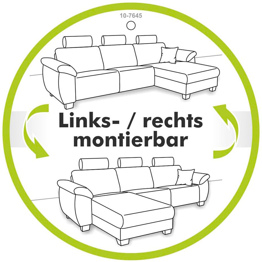 Jockenhöfer Gruppe Canapé d'angle »Heidelberg L-Form, B: 228 cm« avec fonction couchage, coffre-lit & coussin décoratif