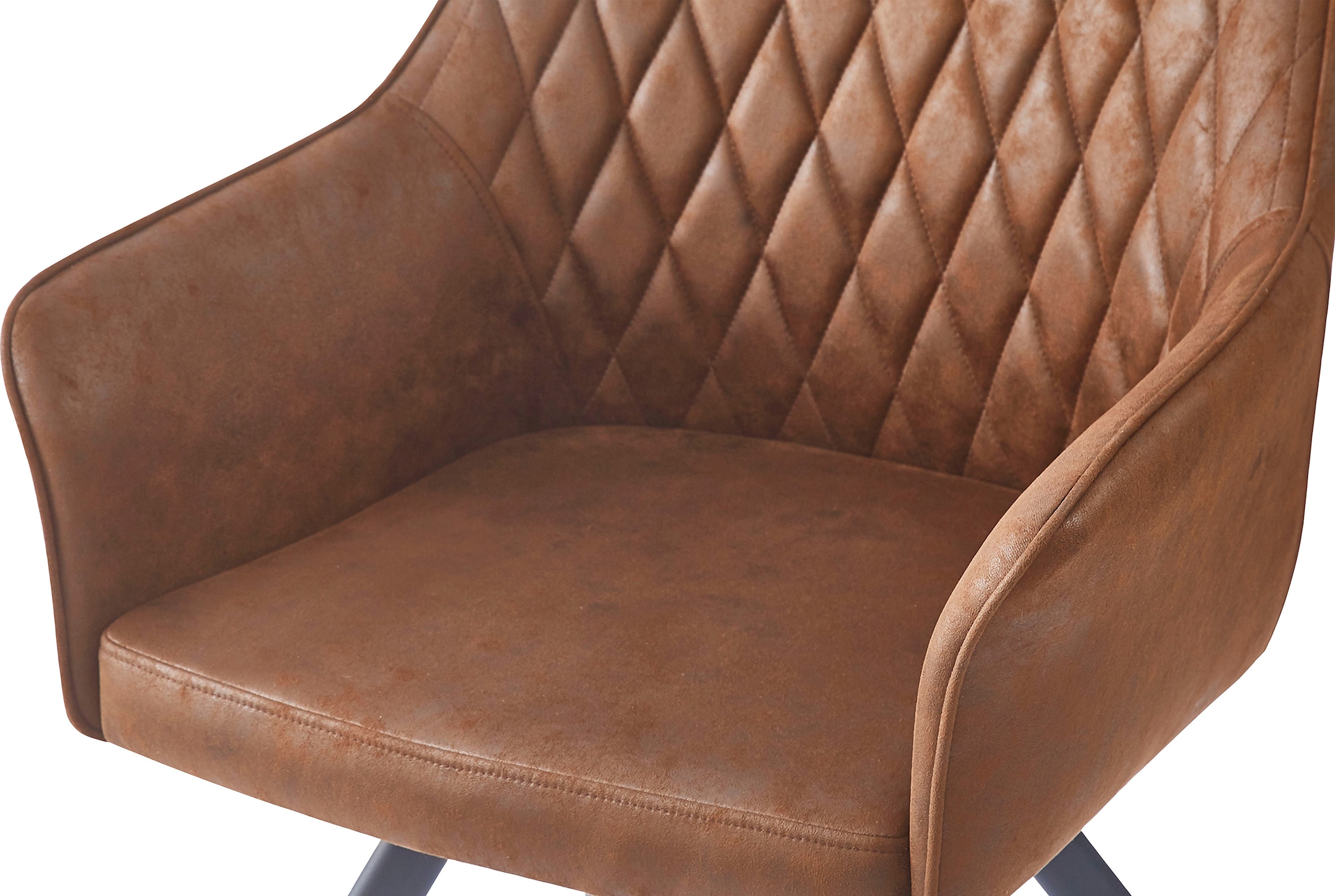 Kayoom Polsterstuhl »Stuhl Amber 225, Eleganter Stuhl mit Steppung«, 1 St., Eleganter Stuhl mit Steppung, moderne Eisen-Füsse