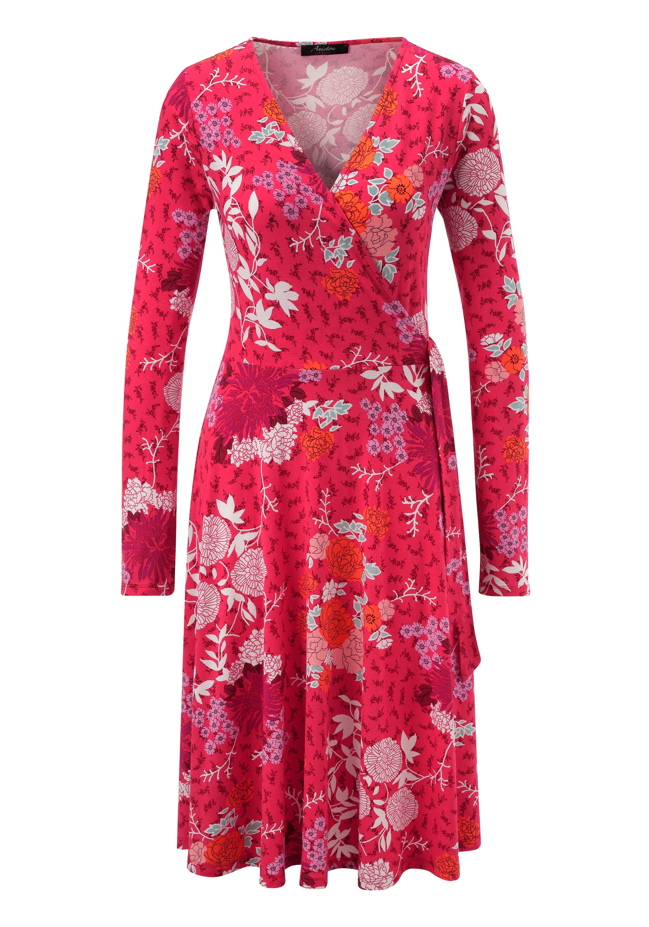 Aniston CASUAL Jerseykleid, mit fantasievollem Blumendruck- jedes Teil ein Unikat- NEUE KOLLEKTION
