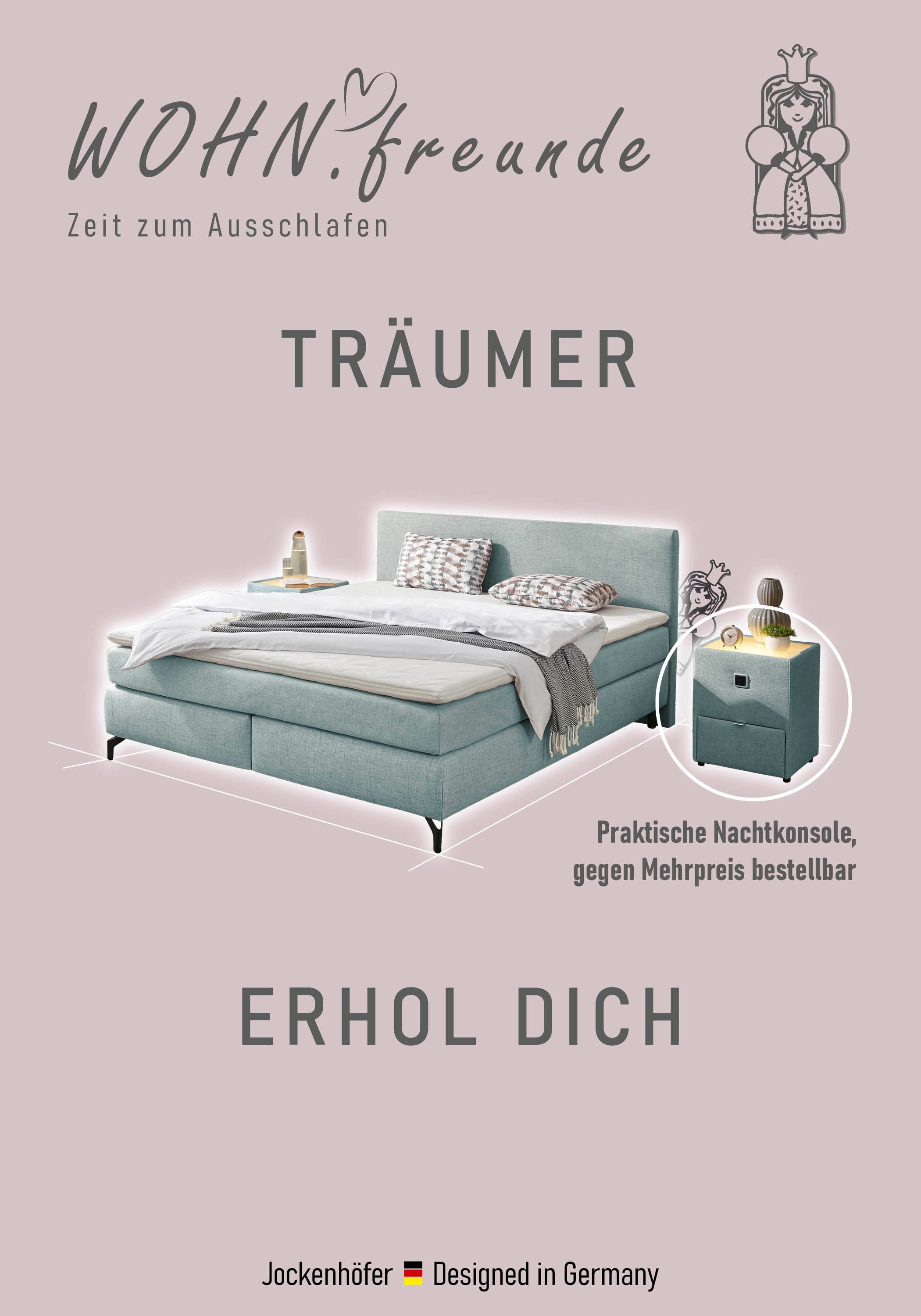 Jockenhöfer Gruppe Boxspringbett »"Alinas" inkl. Topper« erhältlich in unterschiedlichen Breiten und Farbvarianten