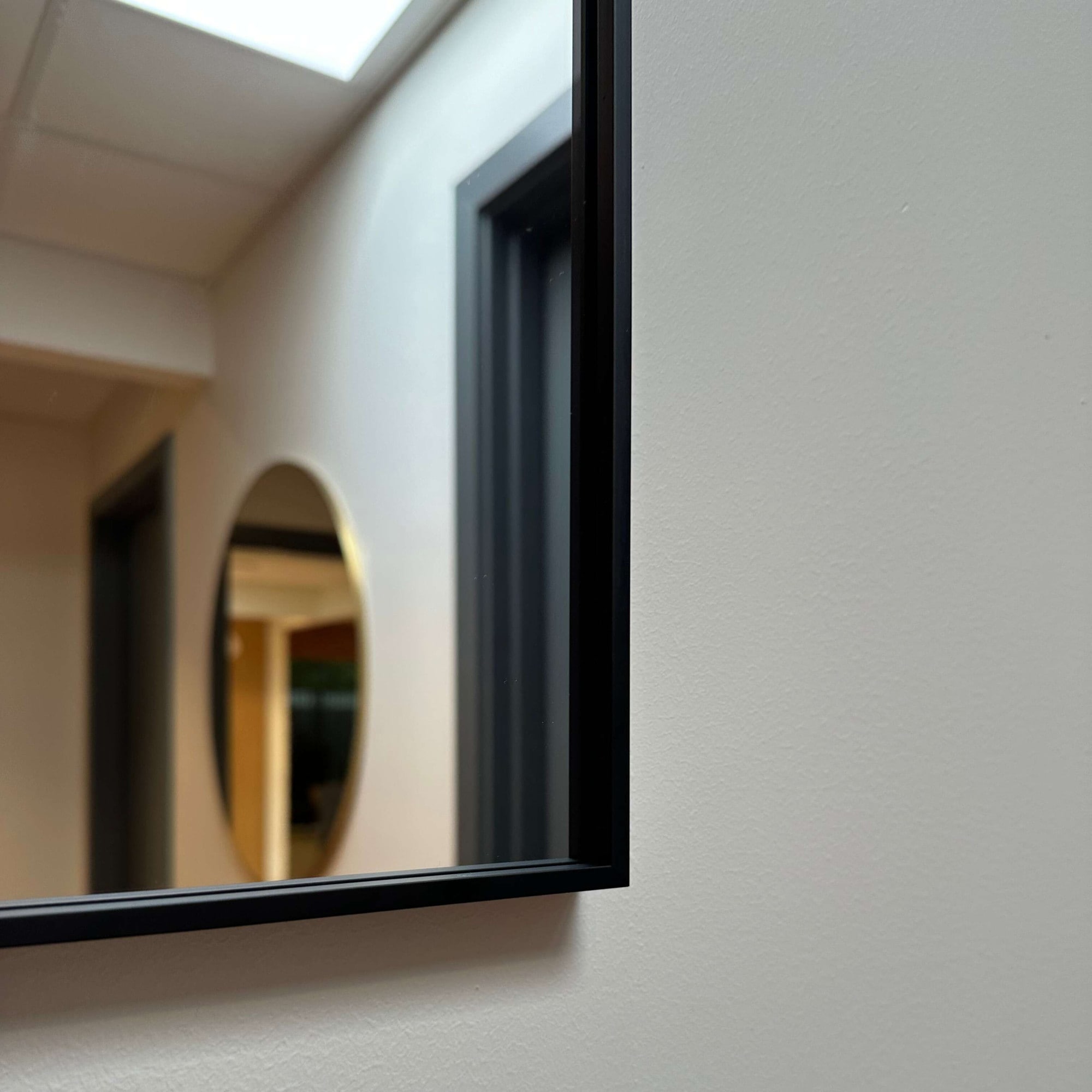 Loevschall Wandspiegel »Rechteckige Spiegel mit schwarzem Alurahmen, wendbar, einfache Montage« Spiegel für Schlafzimmer, Wohnzimmer, Garderobe, Flur und Badezimmer