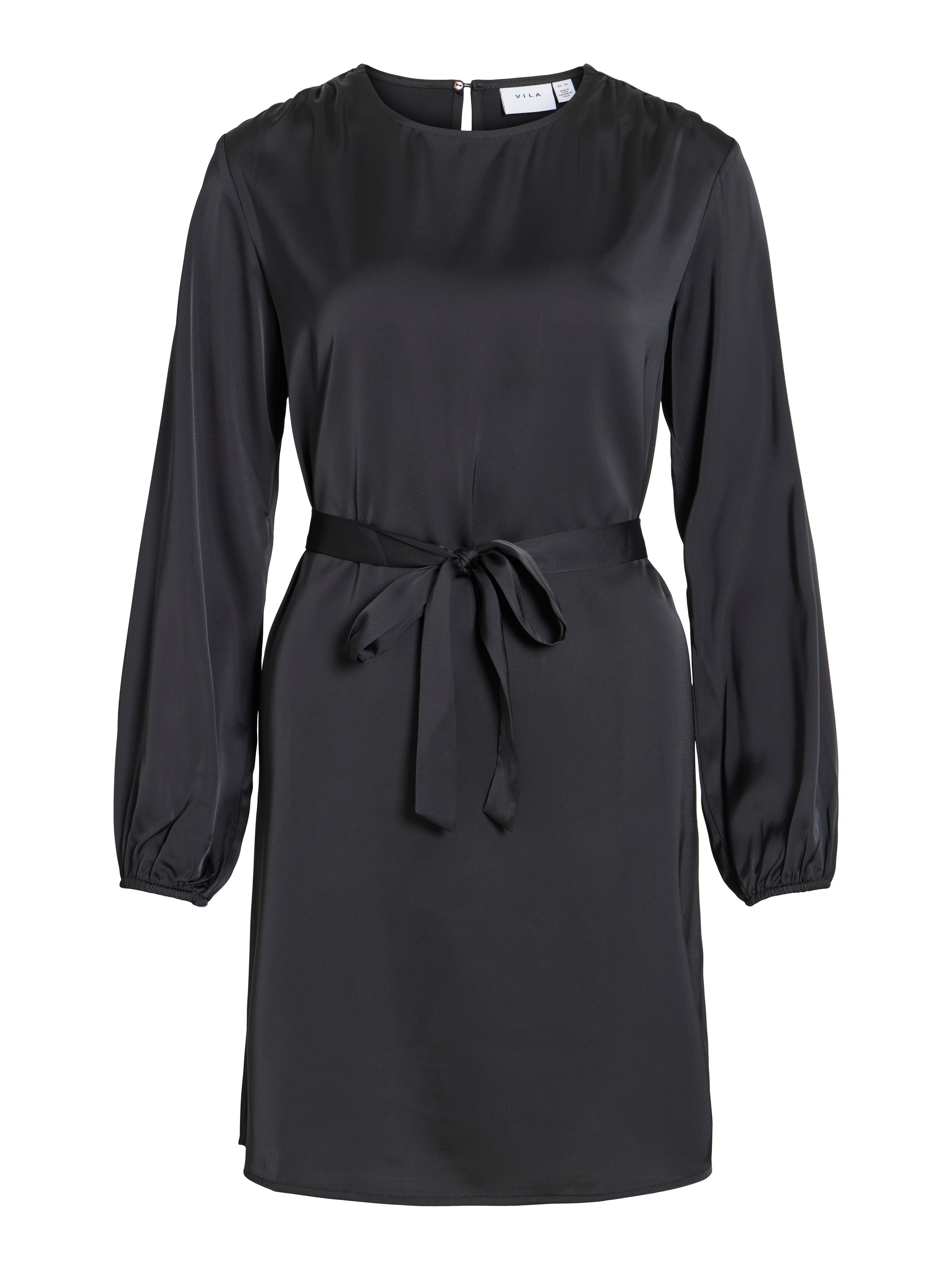 Vila Minikleid »VIENNA RAVENNA L/S O-NECK DRESS - NOOS« lockere Passform, aus Kunstfaser, pflegeleicht