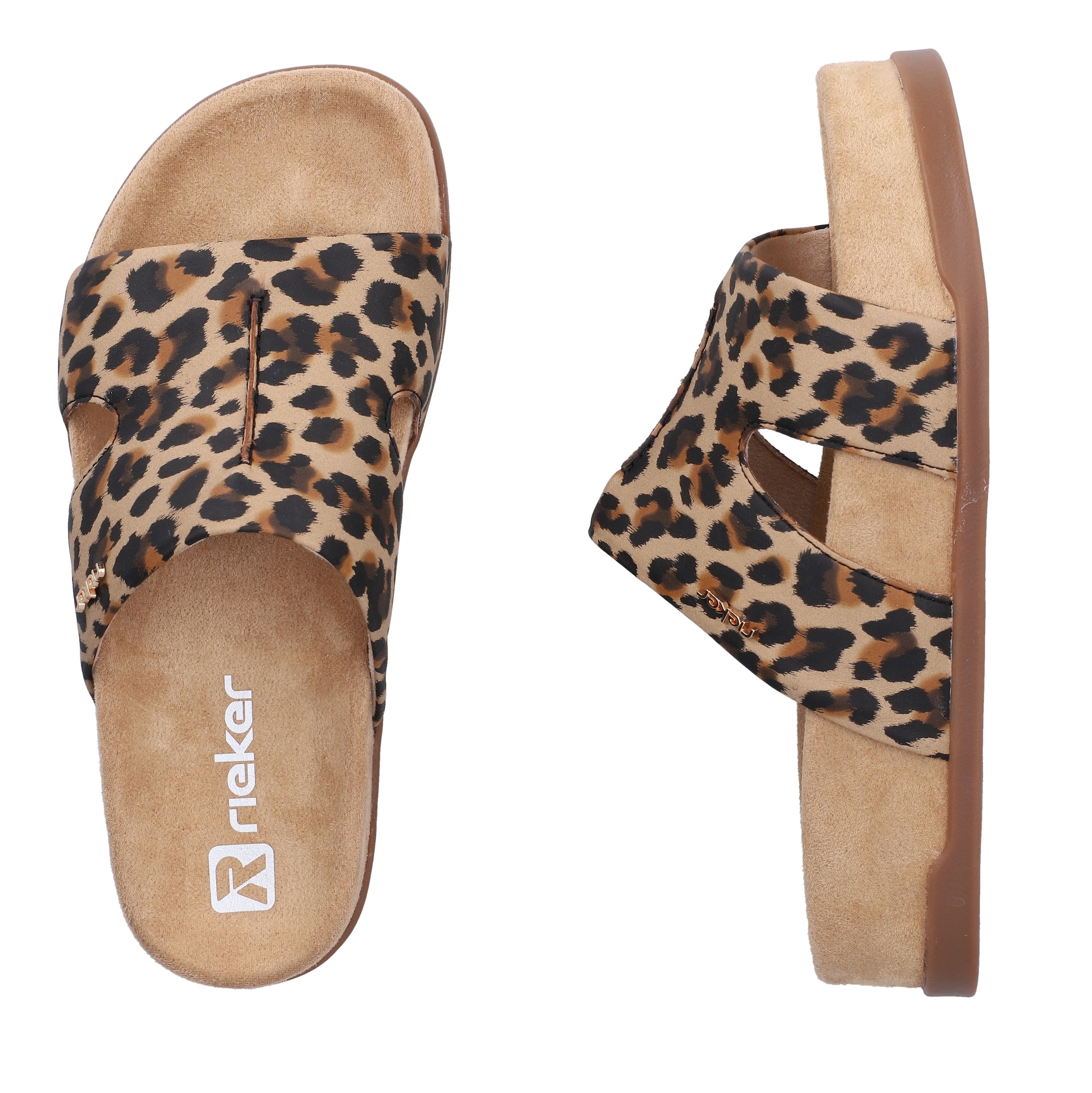 Rieker Pantolette  chaussure d’été, chaussure de plage, chaussure de vacances en look léopard