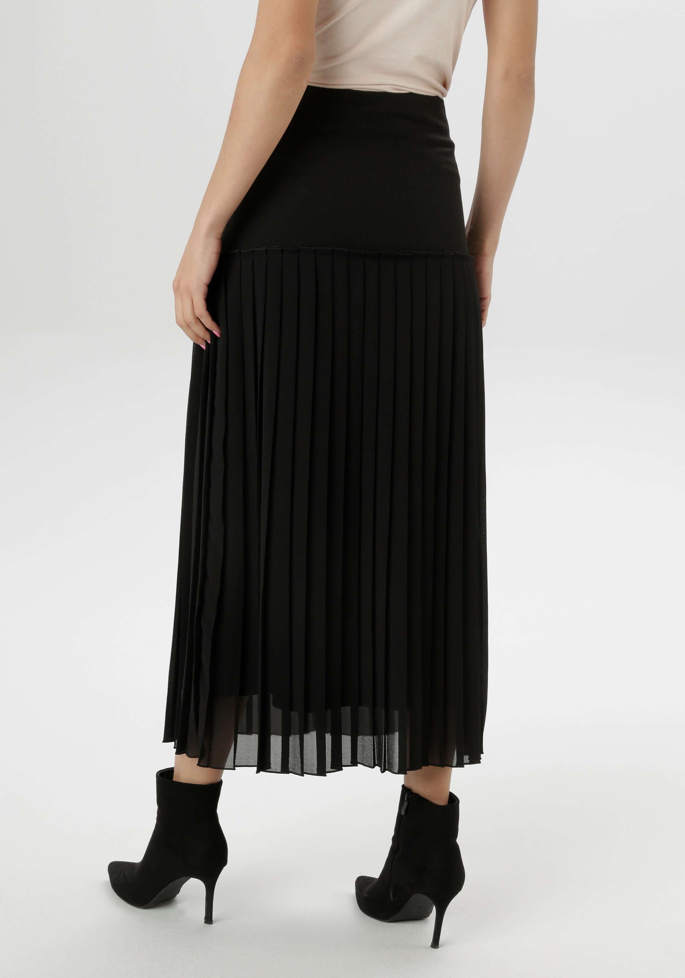 Aniston SELECTED Plisseerock, aus edlem Chiffon - NEUE KOLLEKTION