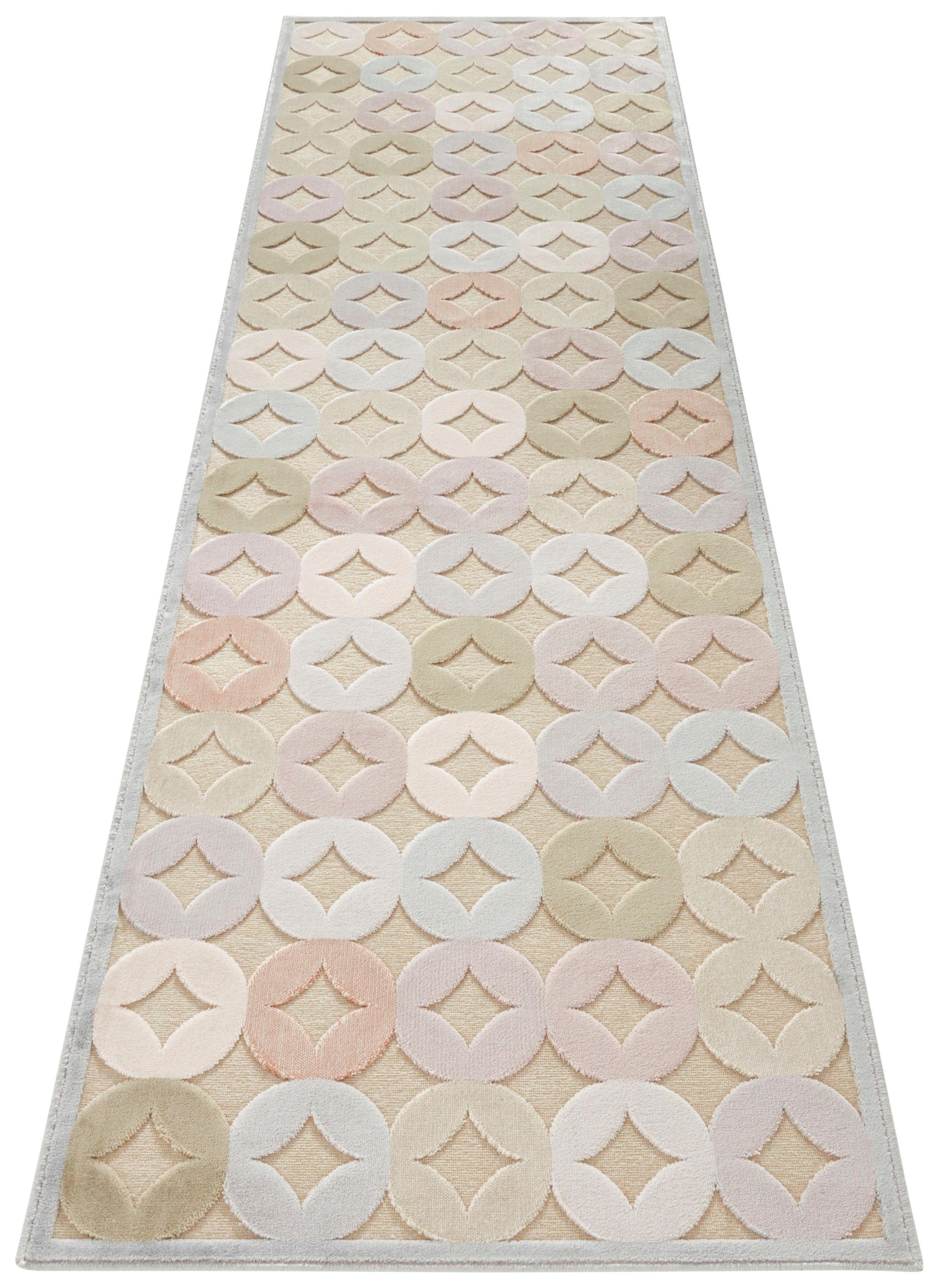 Image of ELLE DECORATION Läufer »Chiers«, rechteckig, 8 mm Höhe, Kurzflor, weicher Velour, Geometrisches Muster, Hoch-Tief Struktur, Wohnzimmer, Schlafzimmer, Robust, Pflegeleicht bei Ackermann Versand Schweiz