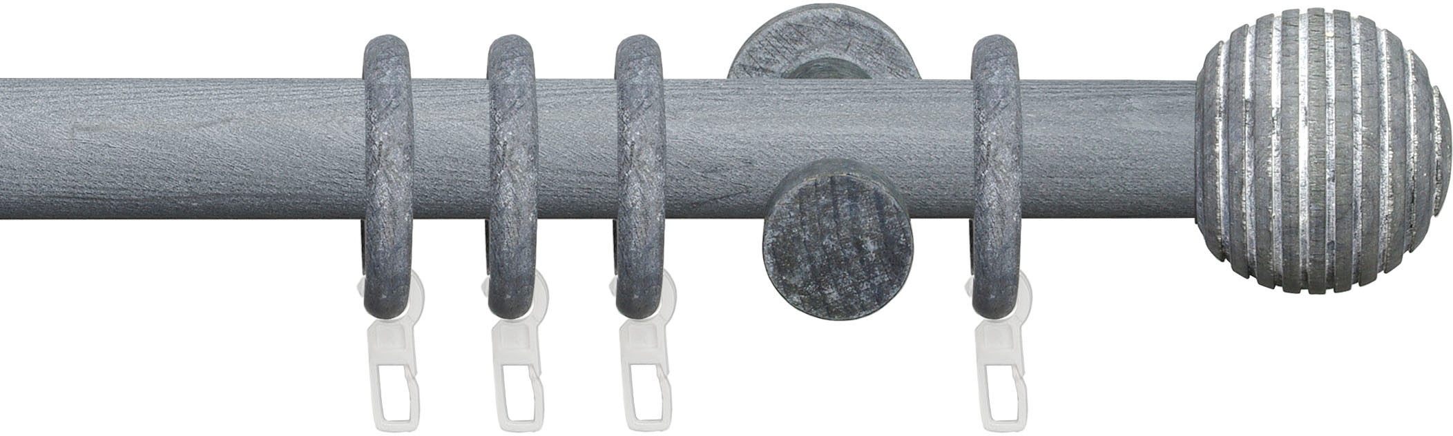 Image of Liedeco Gardinenstange »Stilgarnitur 28 mm Kugel-Streifen«, 1 läufig-läufig, Fixmass, Gardinenstange Komplett bei Ackermann Versand Schweiz