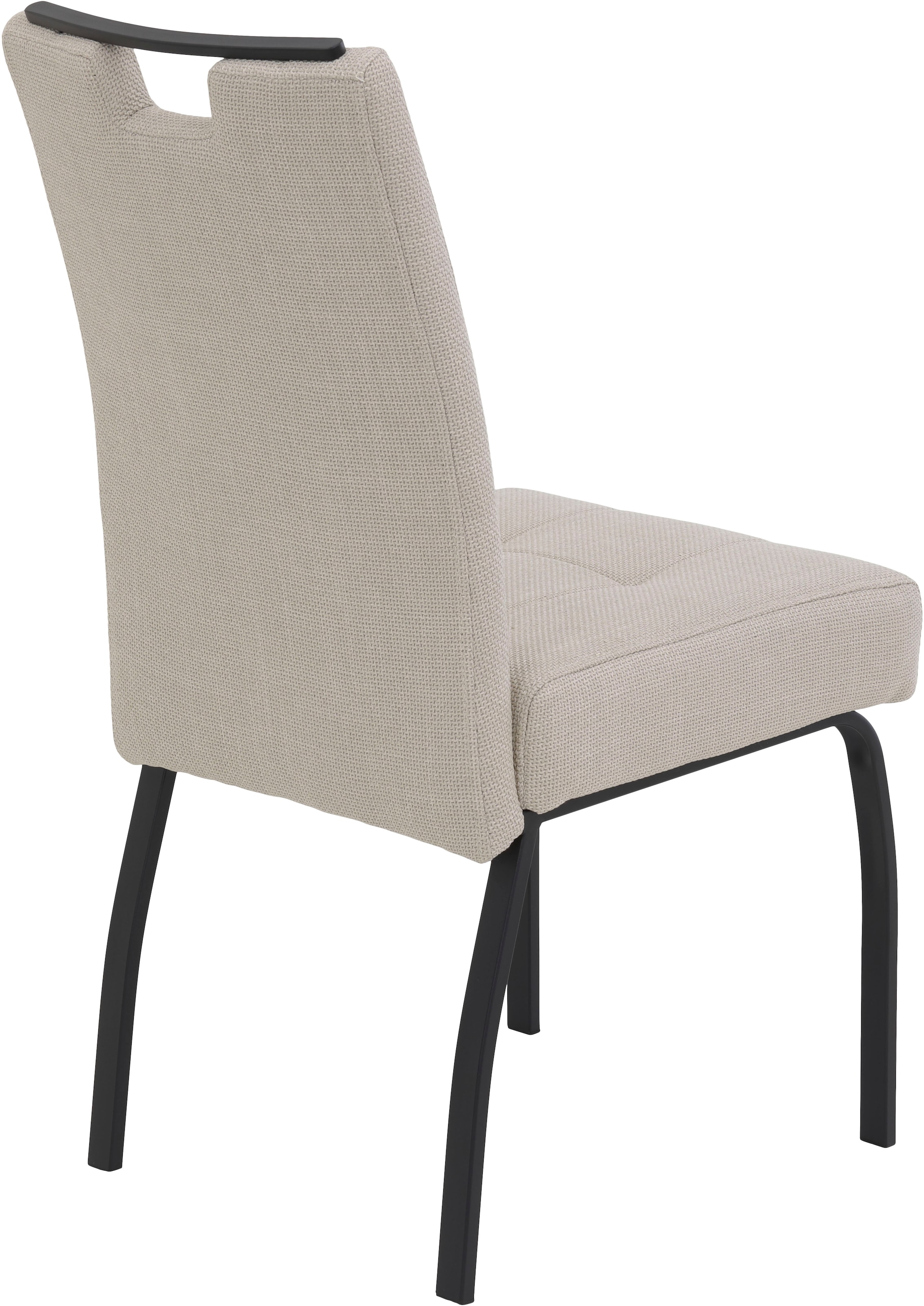 HELA 4-Fussstuhl »LINZ, Esszimmerstuhl, Komfortstuhl«, (Set), 4 St., Microfaser-Webstoff, XL-Sitz,elegante Griffleiste,Komfortsitz mit Federkern,140kg belastbar