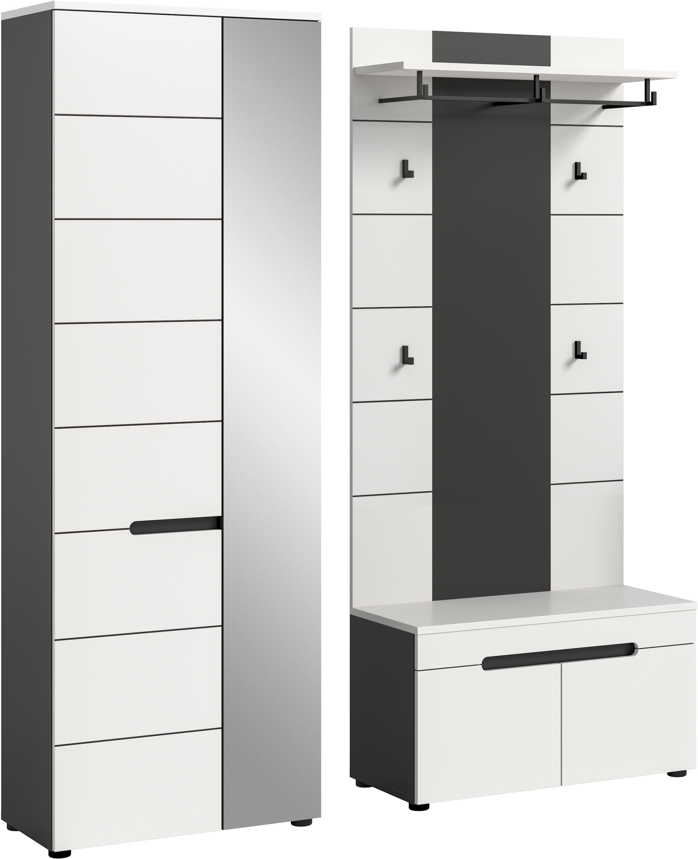 INOSIGN Ensemble de vestiaires »REHAT, TOPSELLER!, 3-teilig, Breite 160 cm, individuell erweiterbar« Set, bestehend aus: Garderobenschrank, Sitzbank und Paneel, 3 cuis tlg.