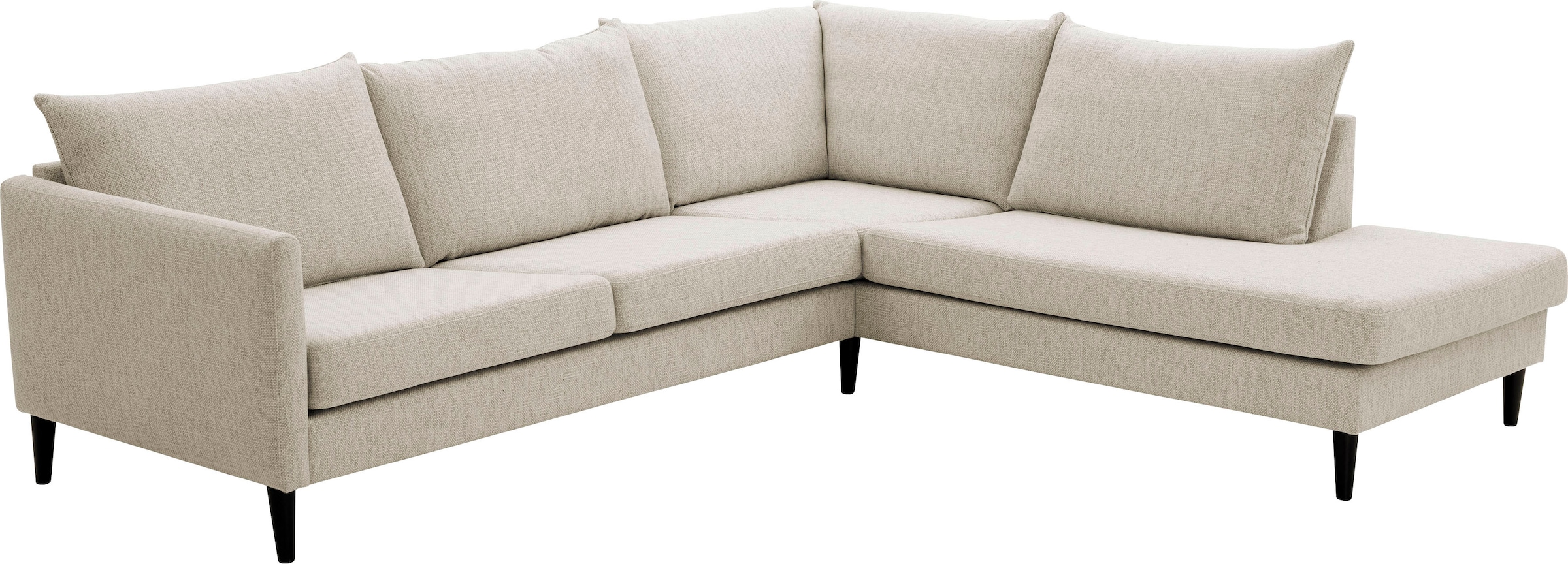 Image of ATLANTIC home collection Ecksofa "Rekvik L-Form" mit Wellenunterfederung, mit Massivholzfüssen