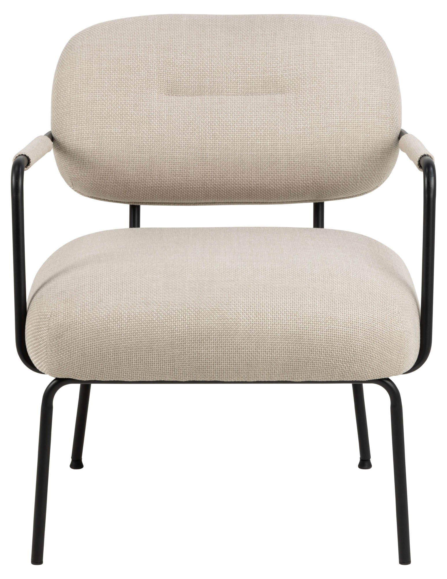 ACTONA GROUP Loungesessel »Dillon Polstersessel, Armlehne,« Loungestuhl, beiger Stoff, schwarze Stahlbeine, Sitzhöhe: 46,5 cm