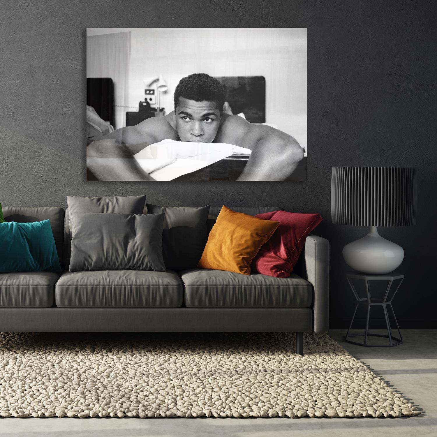 Acrylglasbild »Ali«, Schwarz-Weiss-Mann-Stars, Muhammad Ali, Fine Art-Print in...