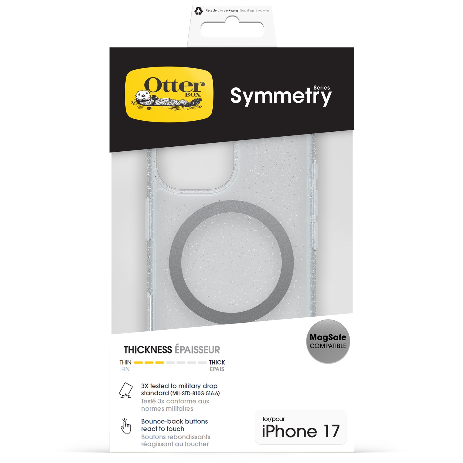 Otterbox Housse pour téléphone portable »Symmetry Series Clear mit MagSafe für Apple iPhone 17« Backcover, Schutzhülle, Handyschutzhülle, Case, Schutzcase, stossfest