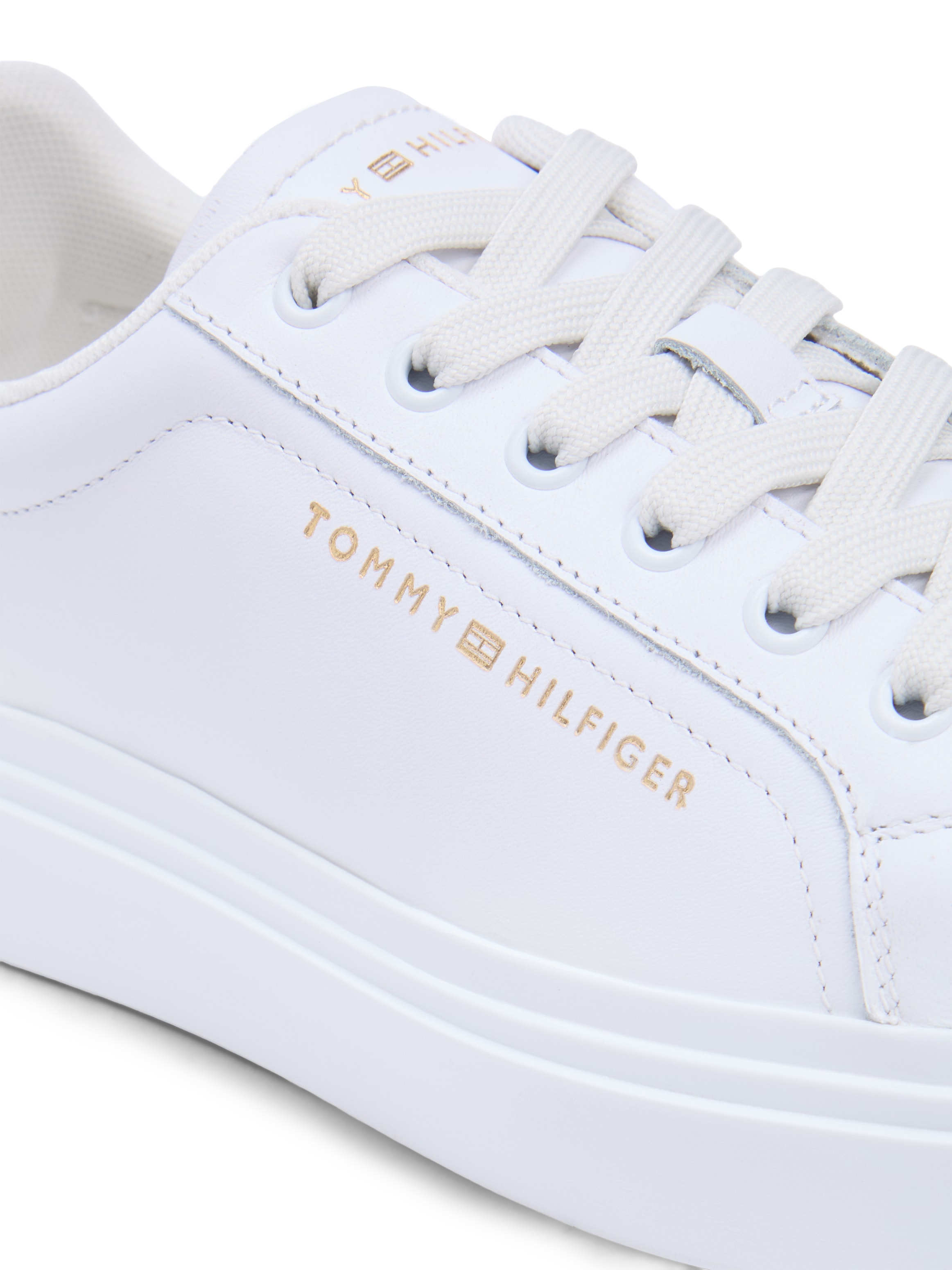 Tommy Hilfiger Baskets à plateforme »TH CHIC CUPSOLE PLATFORM«  chaussure de loisirs, chaussure basse, chaussure à lacets avec coutures décoratives