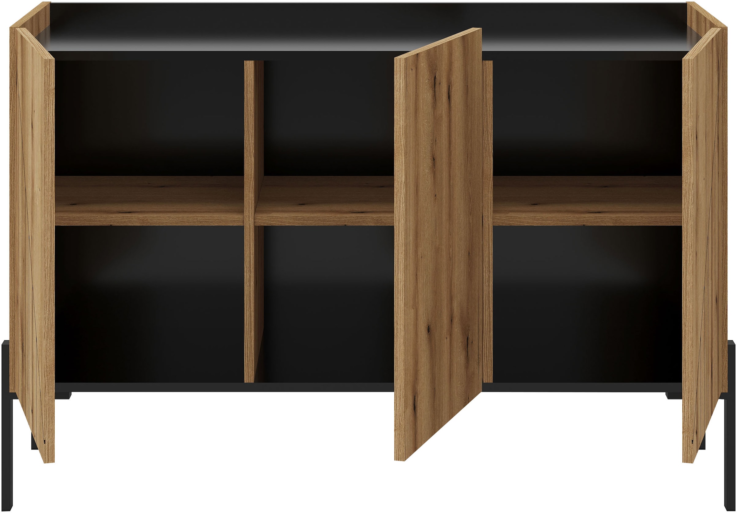 INOSIGN Sideboard »SNETT, Breite: 122cm, mit Metall-Stabfüssen, 3 Türen, 3 Einlegeböden« Anrichte, Kommode, Schrank, Board, Higboard