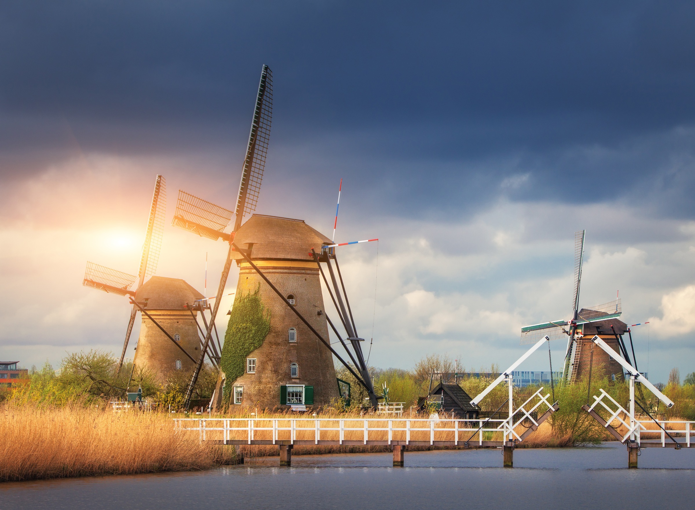 Image of Papermoon Fototapete »Windmills Kinderdijk Sunset« bei Ackermann Versand Schweiz