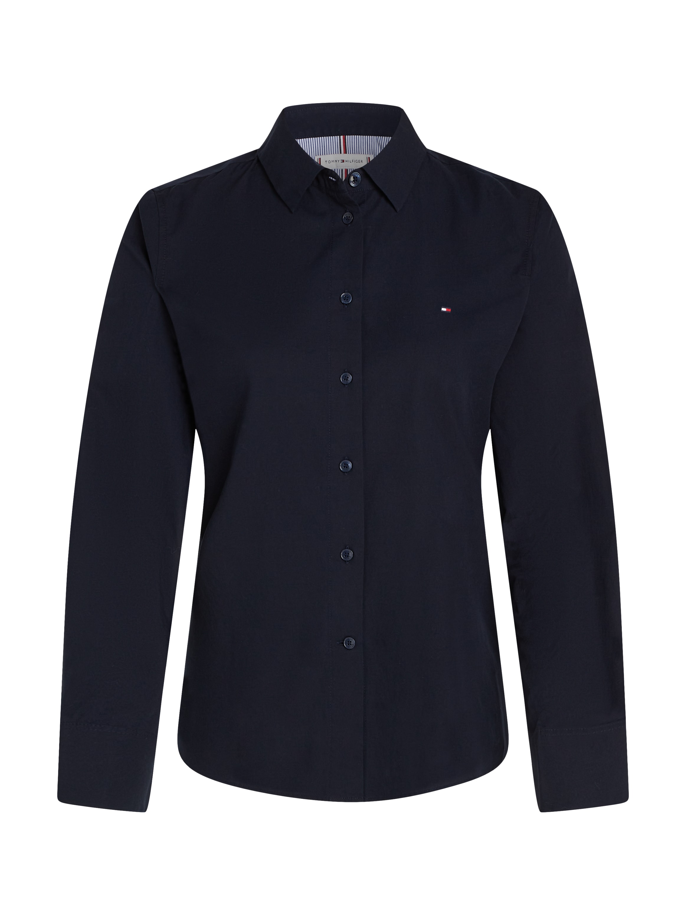 Tommy Hilfiger Hemdbluse »ESS POPLIN REGULAR SHIRT«, mit Popeline, gesticktem Tommy Hilfiger Logo