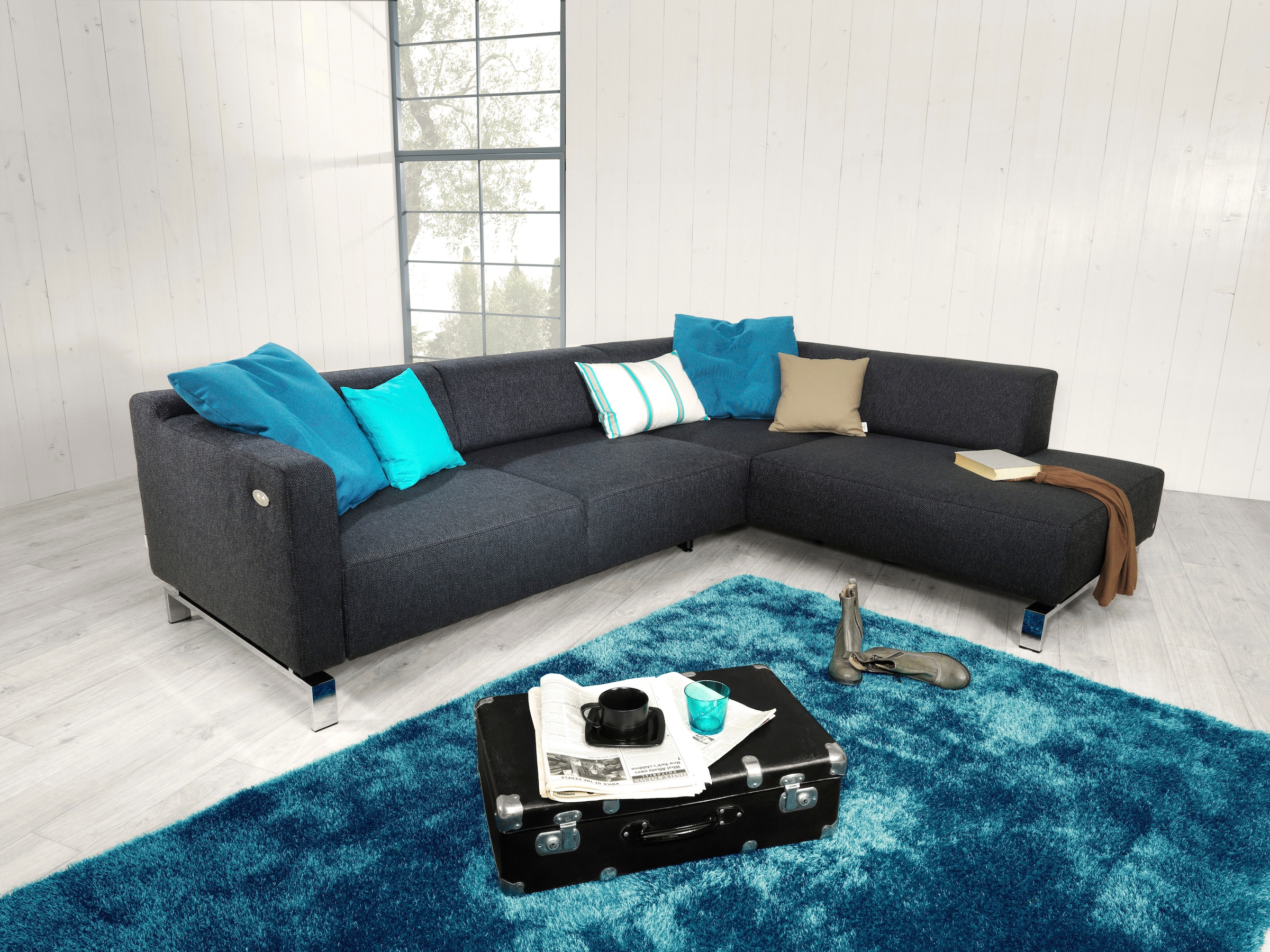 TOM TAILOR HOME Hochflor-Teppich »Soft«, rechteckig, 35 mm Höhe, handgetuftet, Uni-Farben, super weich und flauschig