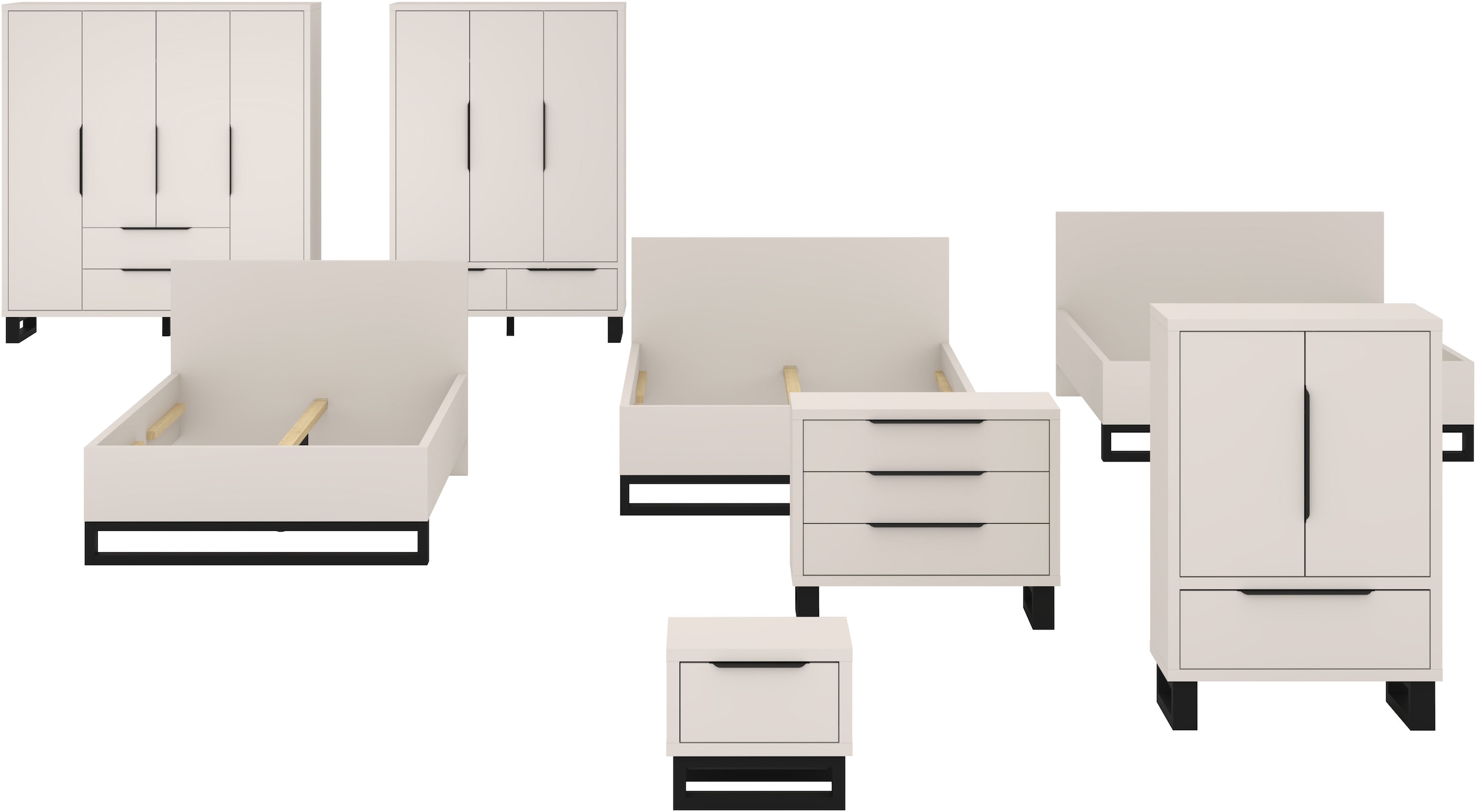 Home affaire Kommode »Bronne,Breite 99,5 cm Schubladenkommode, Sideboard« Sideboard mit viel Stauraum, Schlafzimmerkommode Kufen in Metalloptik