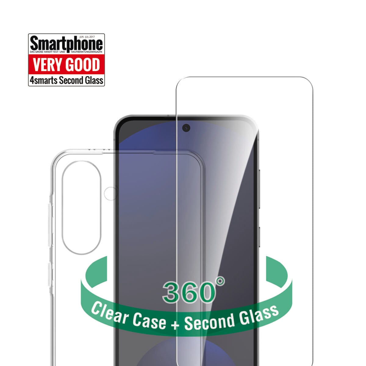 4smarts Handyhülle »360° Protection Set für Samsung Galaxy A56«, Backcover, Schutzhülle, Handyschutzhülle, Case, Schutzcase, stossfest