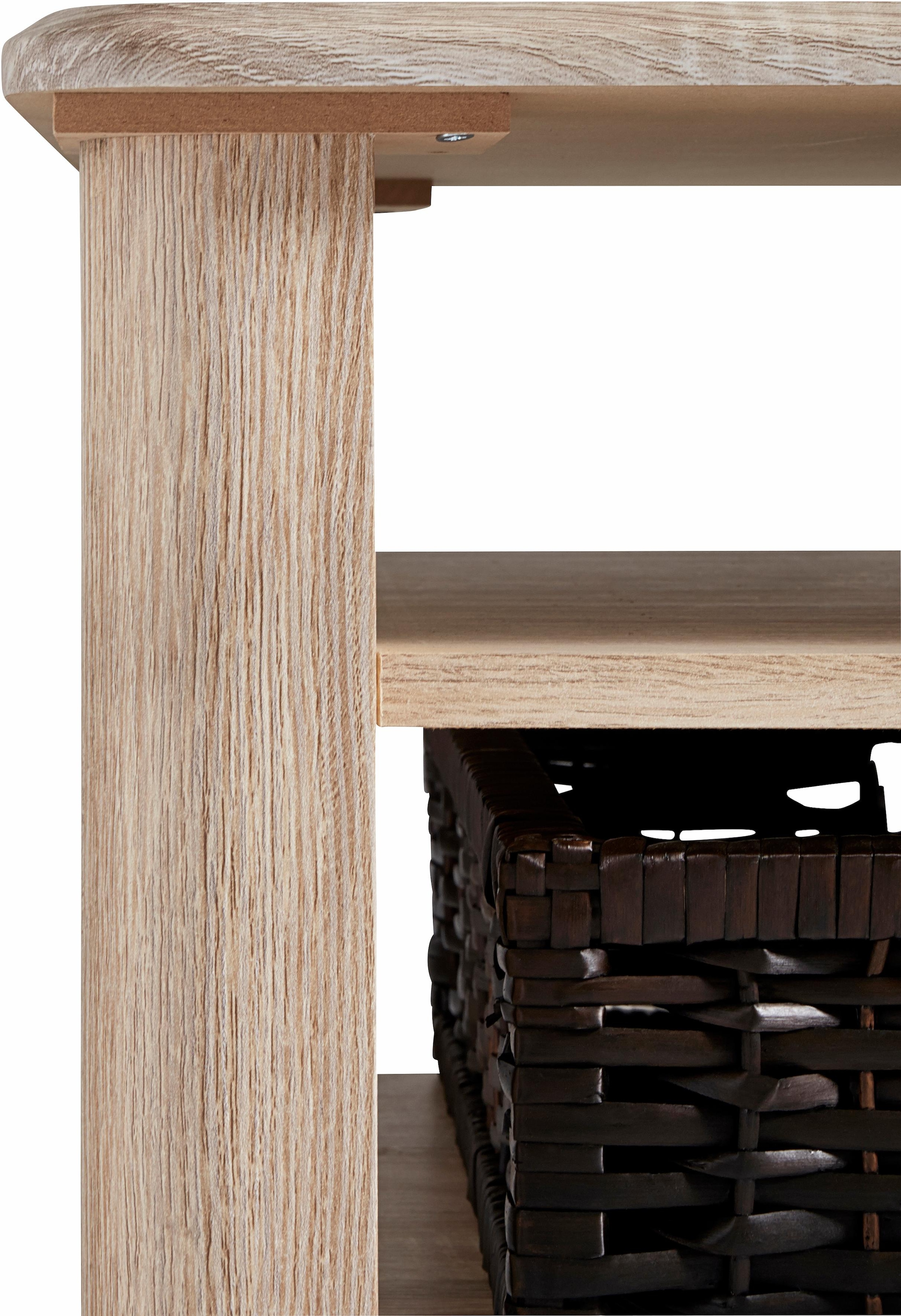 PRO Line Couchtisch, aus Holz, 2 Ablageböden, 2 Körbe als Ablagefächer,  rechteckig kaufen