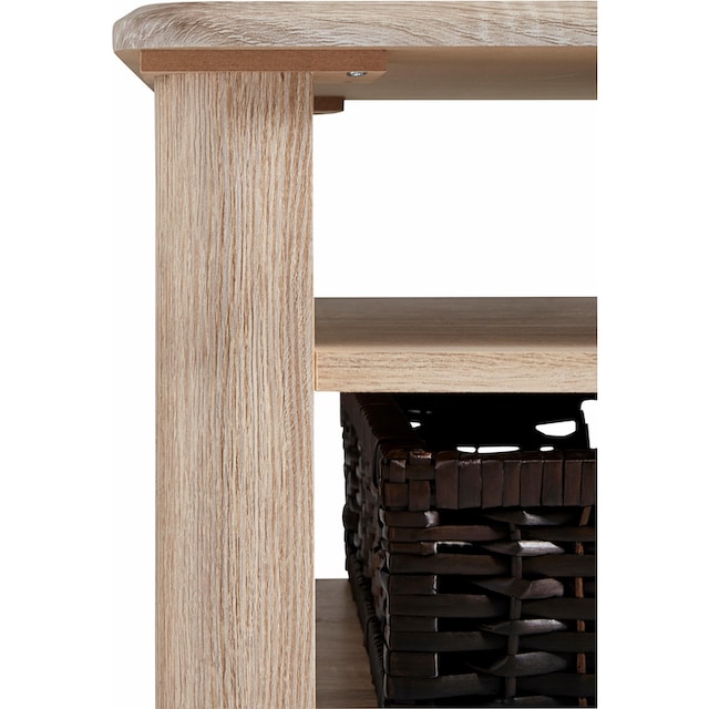 PRO Line Couchtisch, aus Holz, 2 Ablageböden, 2 Körbe als Ablagefächer,  rechteckig kaufen