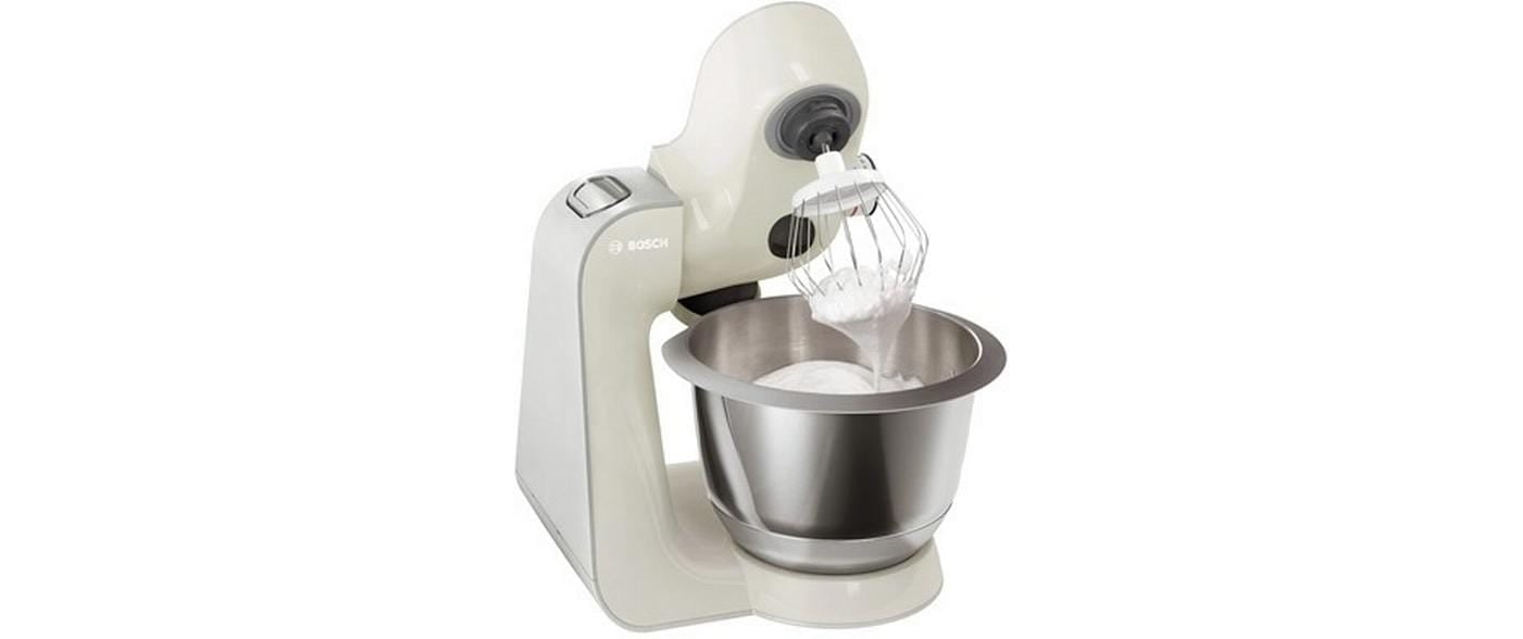 BOSCH Küchenmaschine »Serie 4 MUM58L20, Durchlaufschnitzler, Mixer, grau« 3 Scheiben, Schüssel, Knethaken/Rühr-/Silikonbesen, spülmaschinenfest