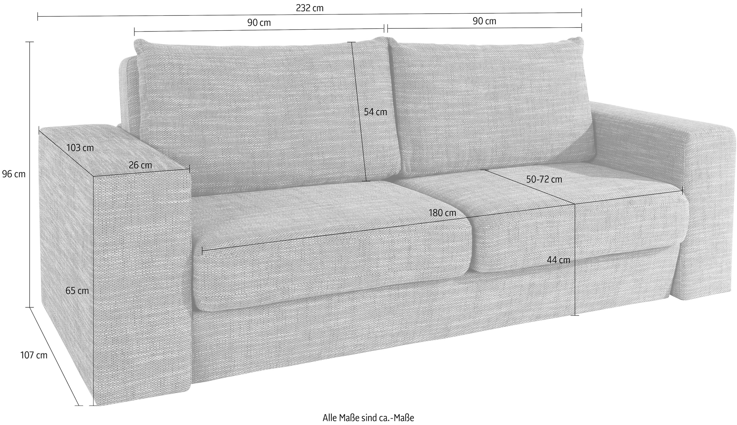 LOOKS by Wolfgang Joop 3-Sitzer »Looksv«, Verwandlungssofa: aus Sofa wird Sofa mit 2 Hockern