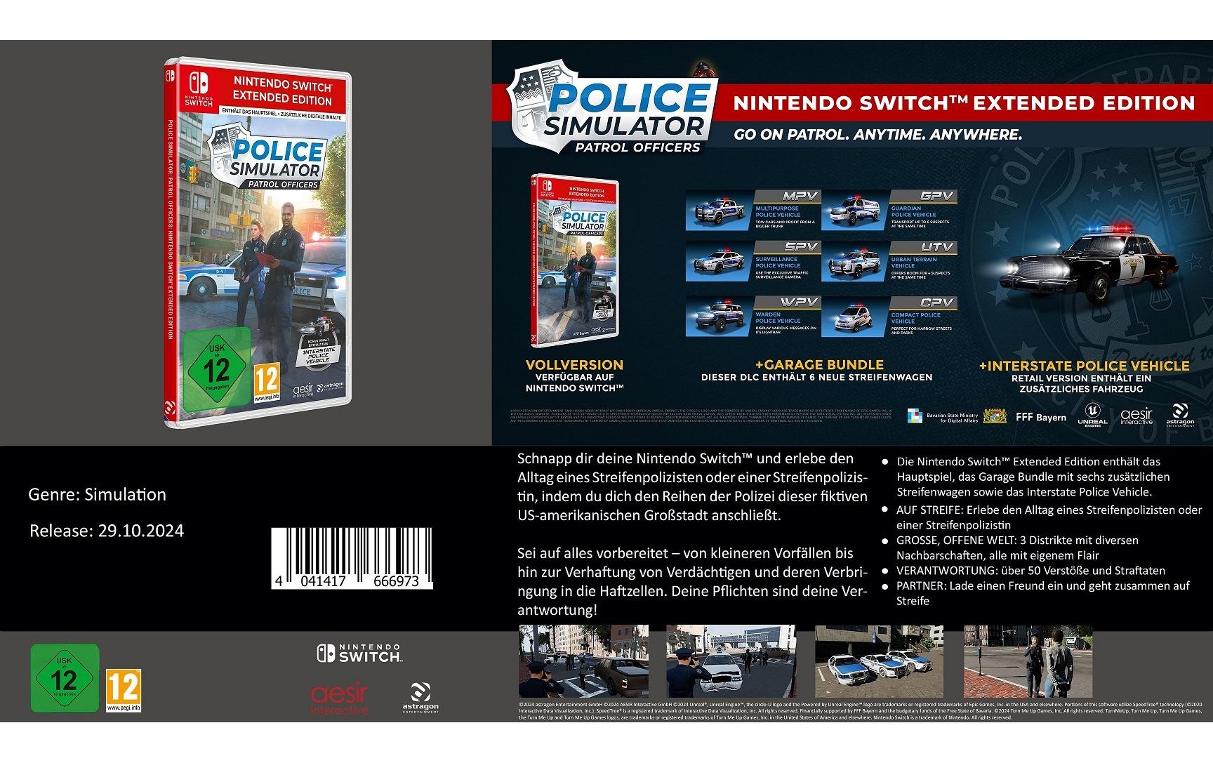 Astragon Spielesoftware »Patrol Officers Extended Edition«, Nintendo Switch