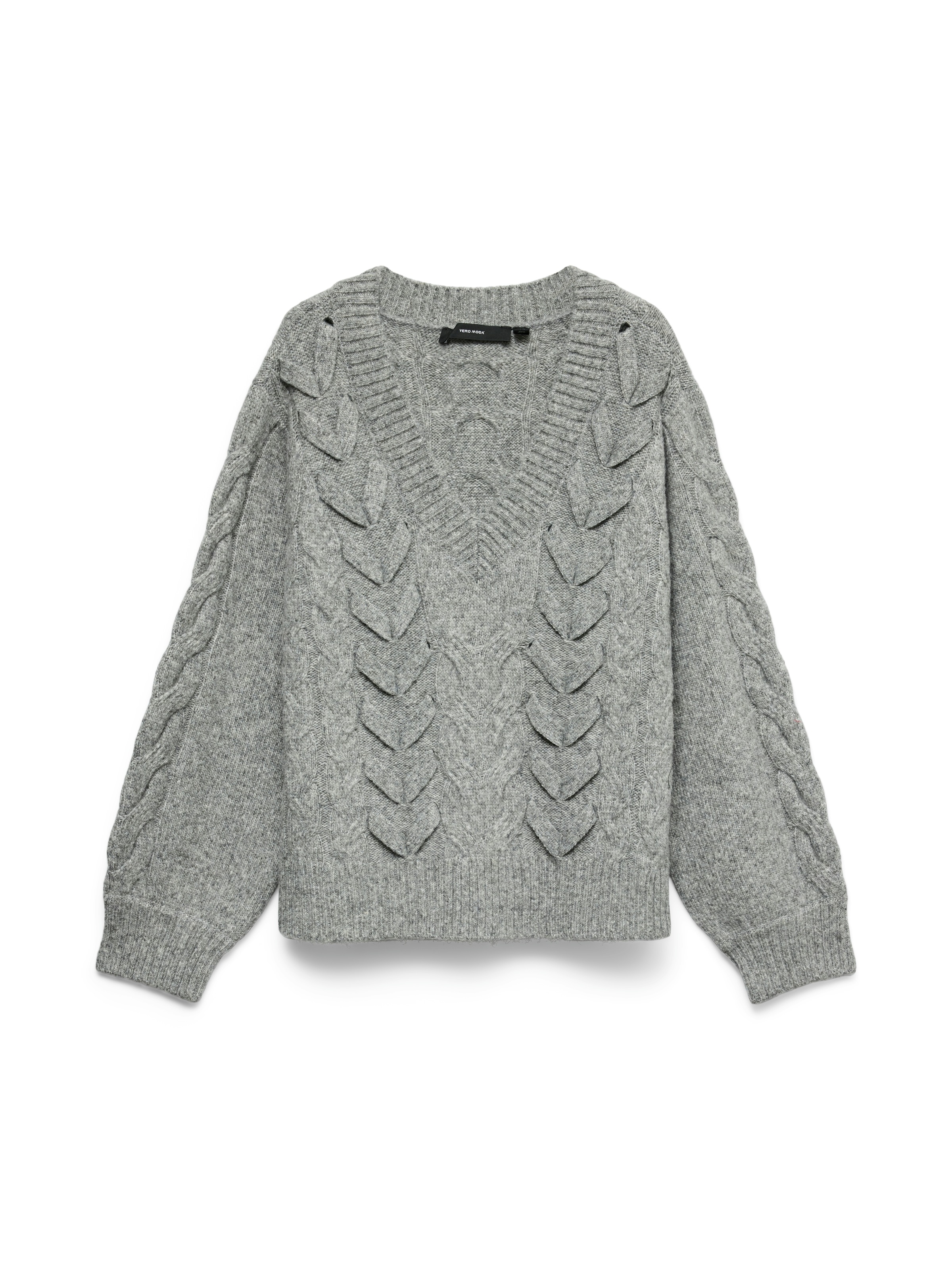 Vero Moda Pull en tricot »VMMARLA LS V-NECK PULLOVER BOO« Materialmix, mit Wollanteil